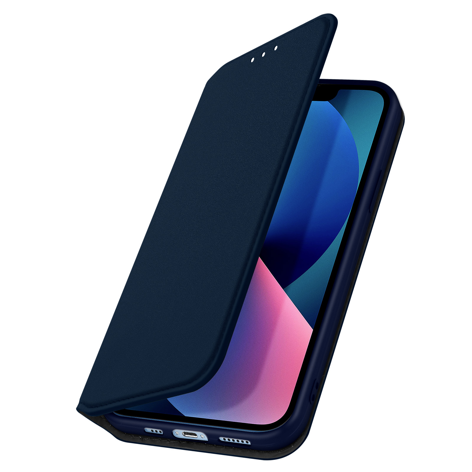 INF Porte-Cartes Magnétique En Cuir Synthétique Noir – Compatible IPhone 12/13 Et Coques MagSafe
