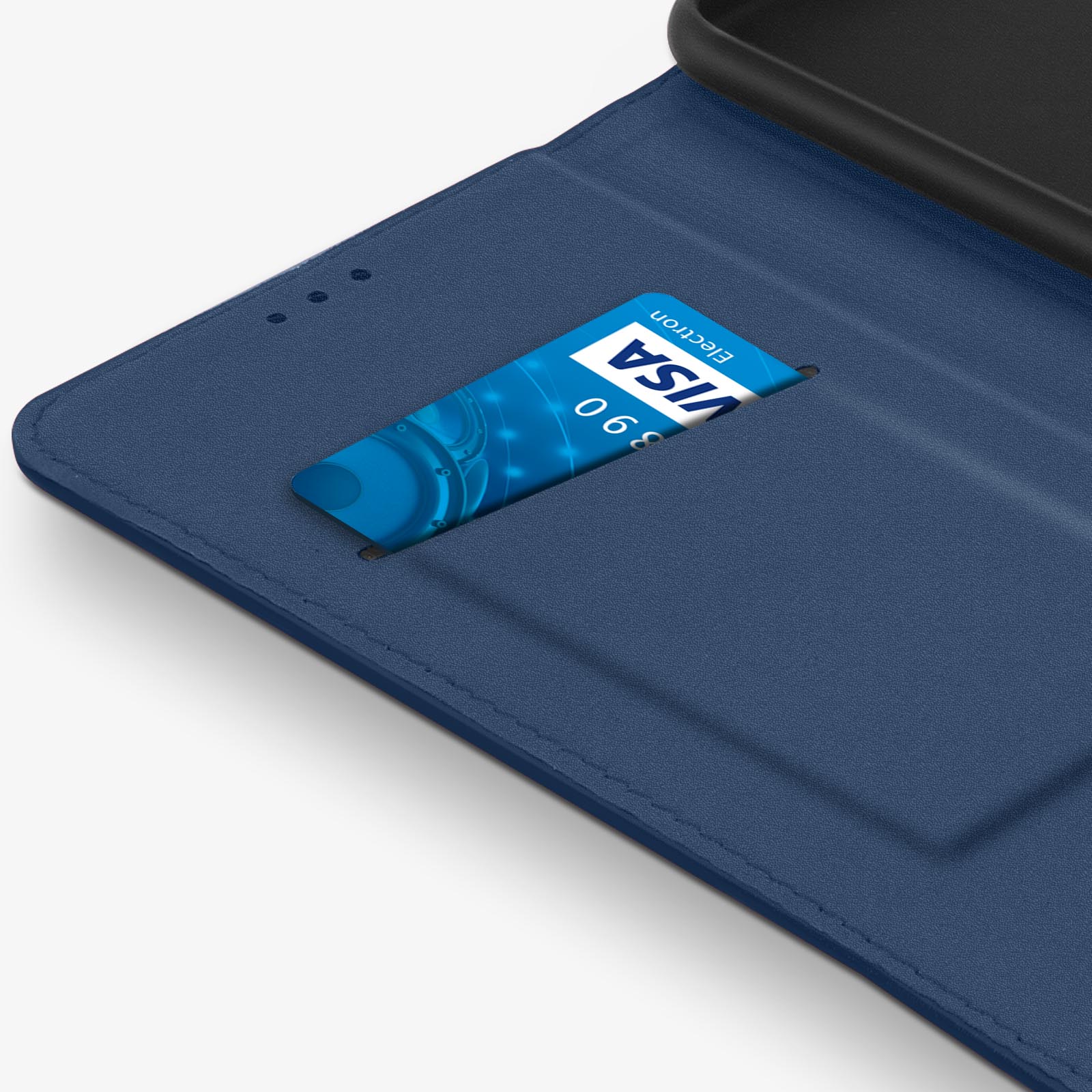 Cover In Pelle Portafoglio Per Blackview A52 – Custodia Con Slot E Cavalletto (Blu)