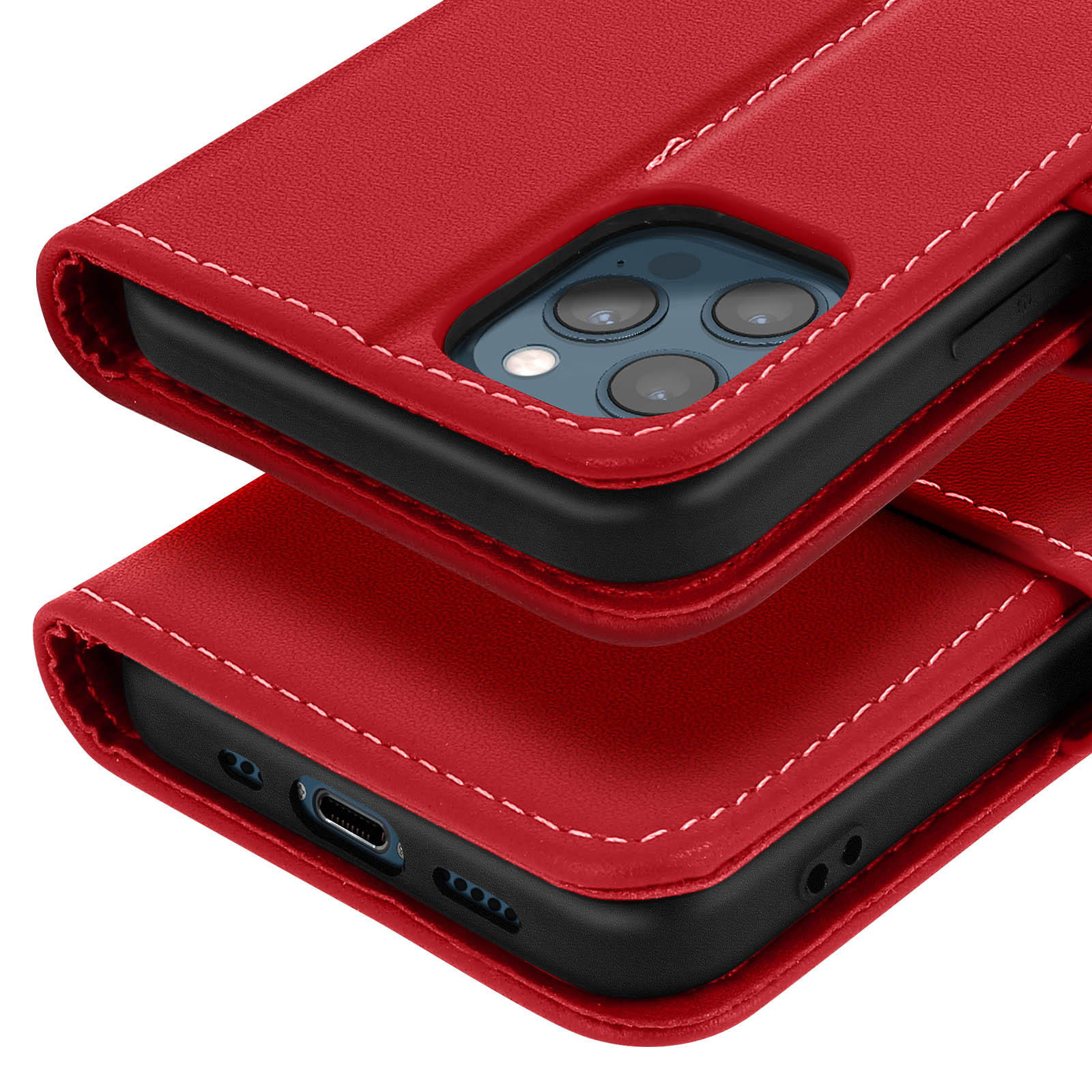 SailorTech Custodia per iPhone 13 Pro Max in Pelle Portafoglio con porta carte di credito, Cover