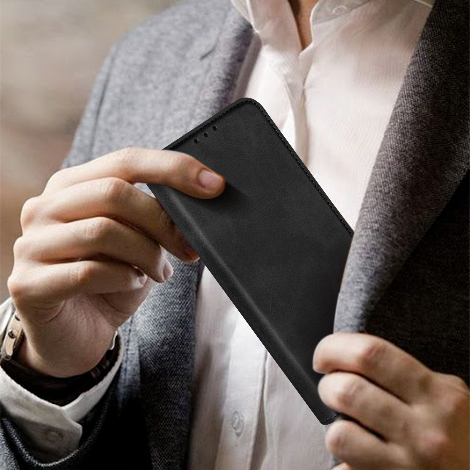 Custodia Portafoglio In Pelle Per Sony Xperia 10 / XA3 - Cover Con Chiusura Magnetica E Slot Per Carte - Nero