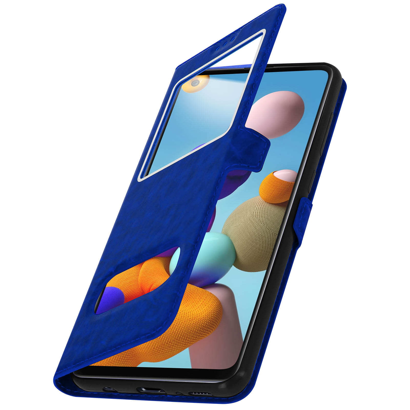 Custodia Flip in Pelle PU con Finestra Visibile e Chiusura Magnetica Invisibile Compatibile con Blackview BL6000 Pro, Protezione Totale