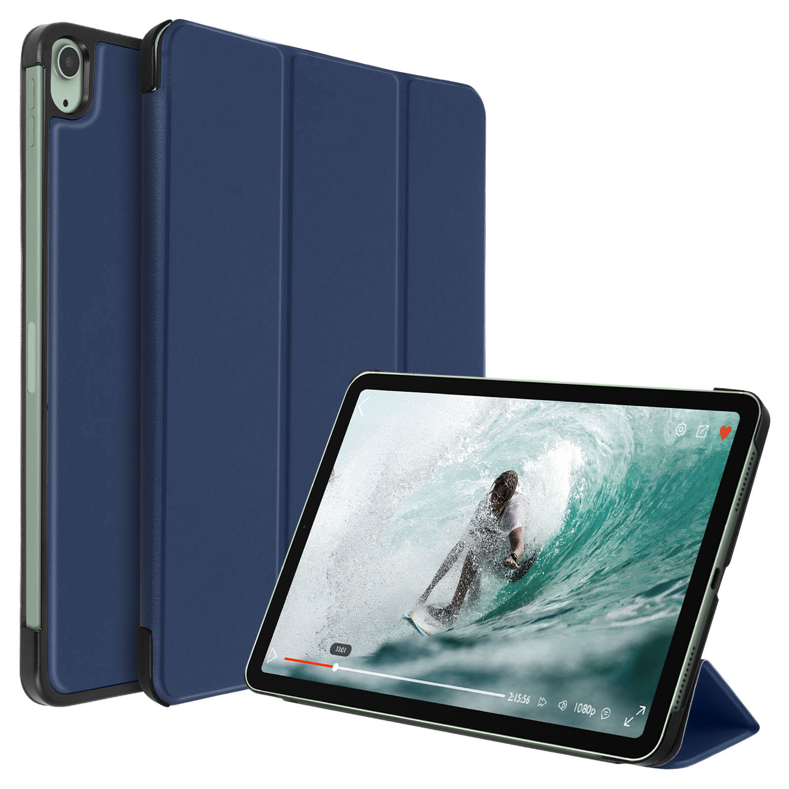 Étui IPad Air 11 (M3 2025/M2 2024/Air 5 Et 4) - Cuir Synthétique Fin, Veille Automatique, Support Réglable - Protection Anti-chocs - 10