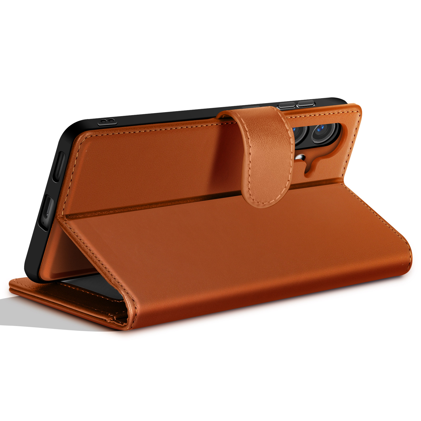 Custodia In Vera Pelle Suncase Per Gigaset GS4 – Slim-Edition – Colore Cognac Anticato – Made In Europe