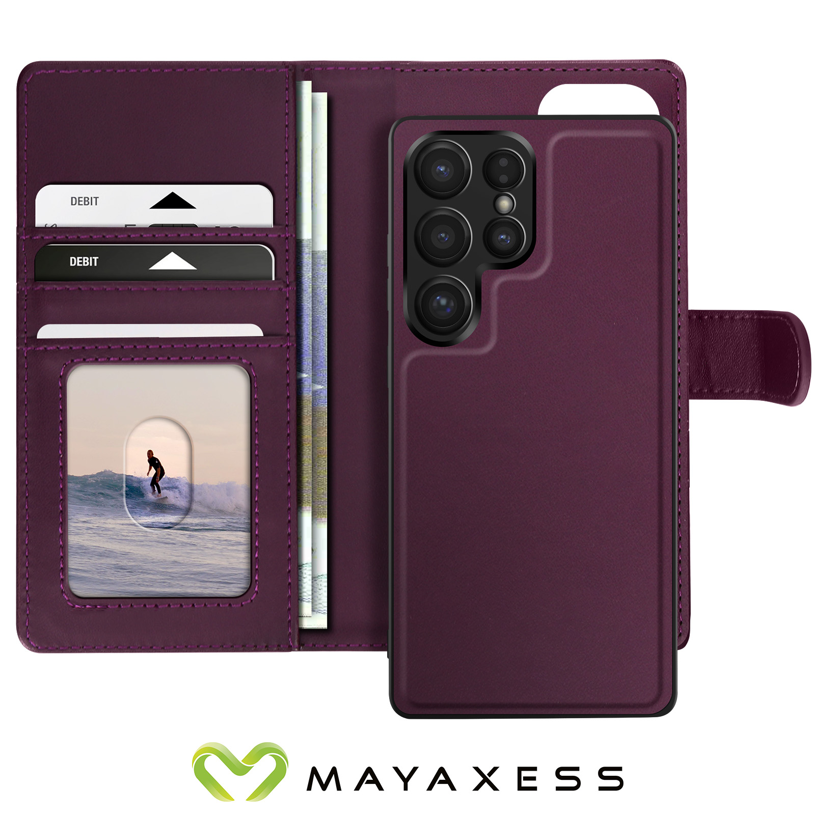 Custodia A Libro Rosa Per Gigaset GS5 – Con Tasche Per Carte E Banconote, Funzione Stand, Chiusura Magnetica