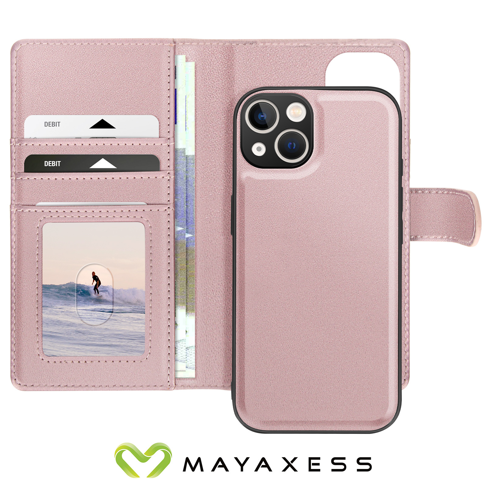 Custodia A Libro Verco Per IPhone 15 Ultra 6.7", Con Blocco RFID, Chiusura Magnetica E Funzione Stand, Colore Blu