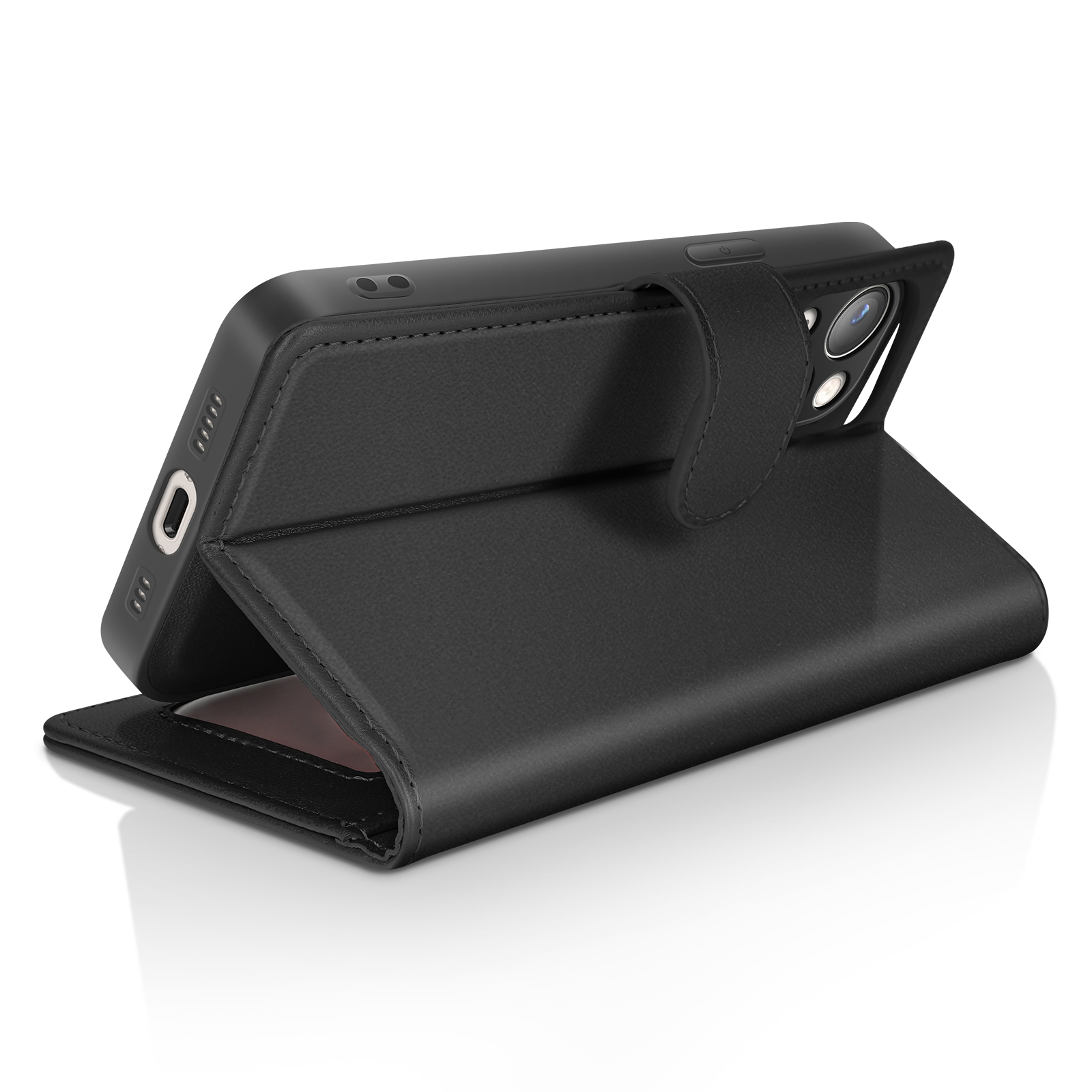 ZCDAYE Custodia Per IPhone 14 Con Portafoglio – Pelle PU, Portacarte E Cinturino Da Polso, Nero - 2