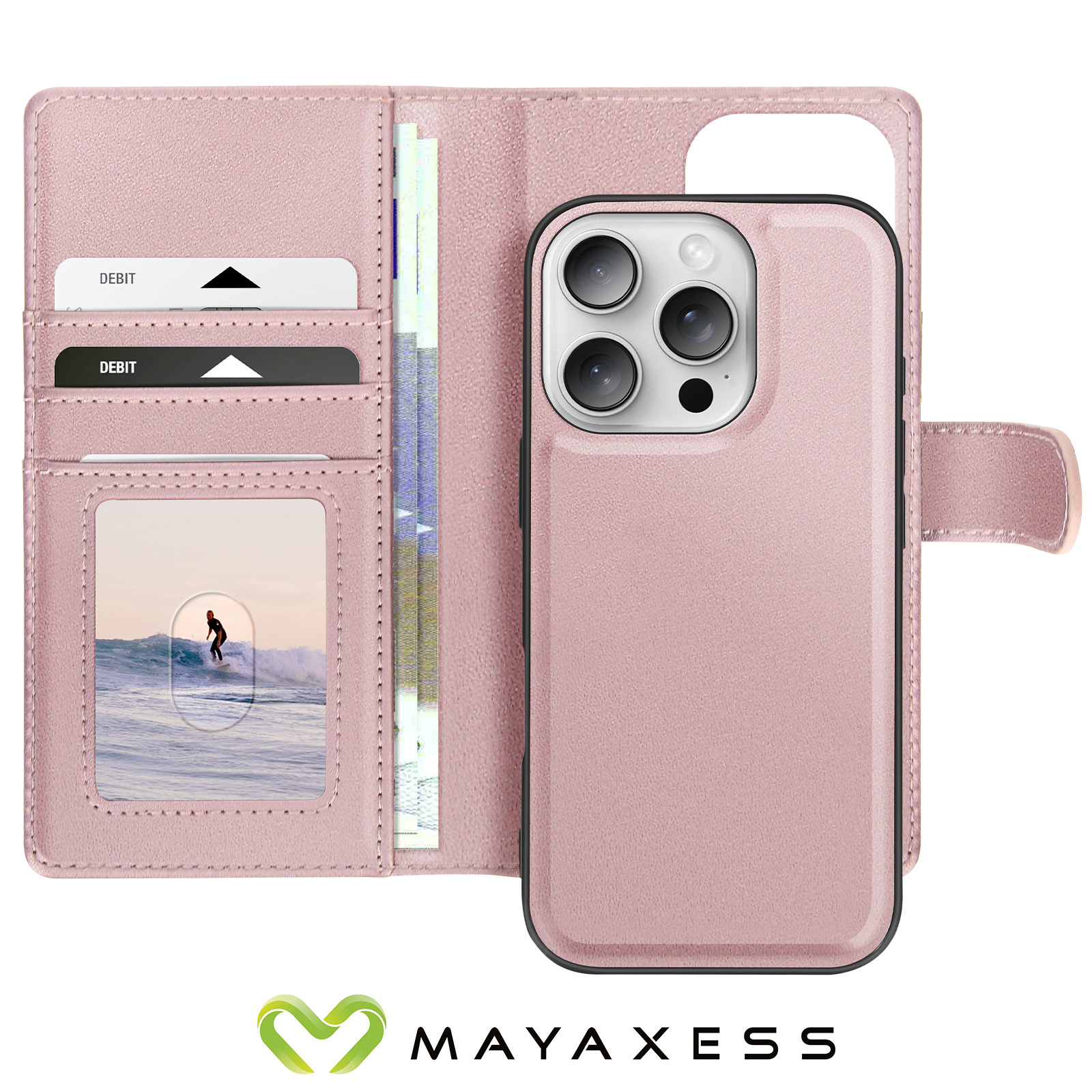 IMEIKONST Custodia Compatibile con iPhone 16, Goffratura a Libro in Pelle Portafoglio Protettiva Magnetica Slot per Schede Supporto Stand Cover per iPhone 16. Fiore Yellow RXH
