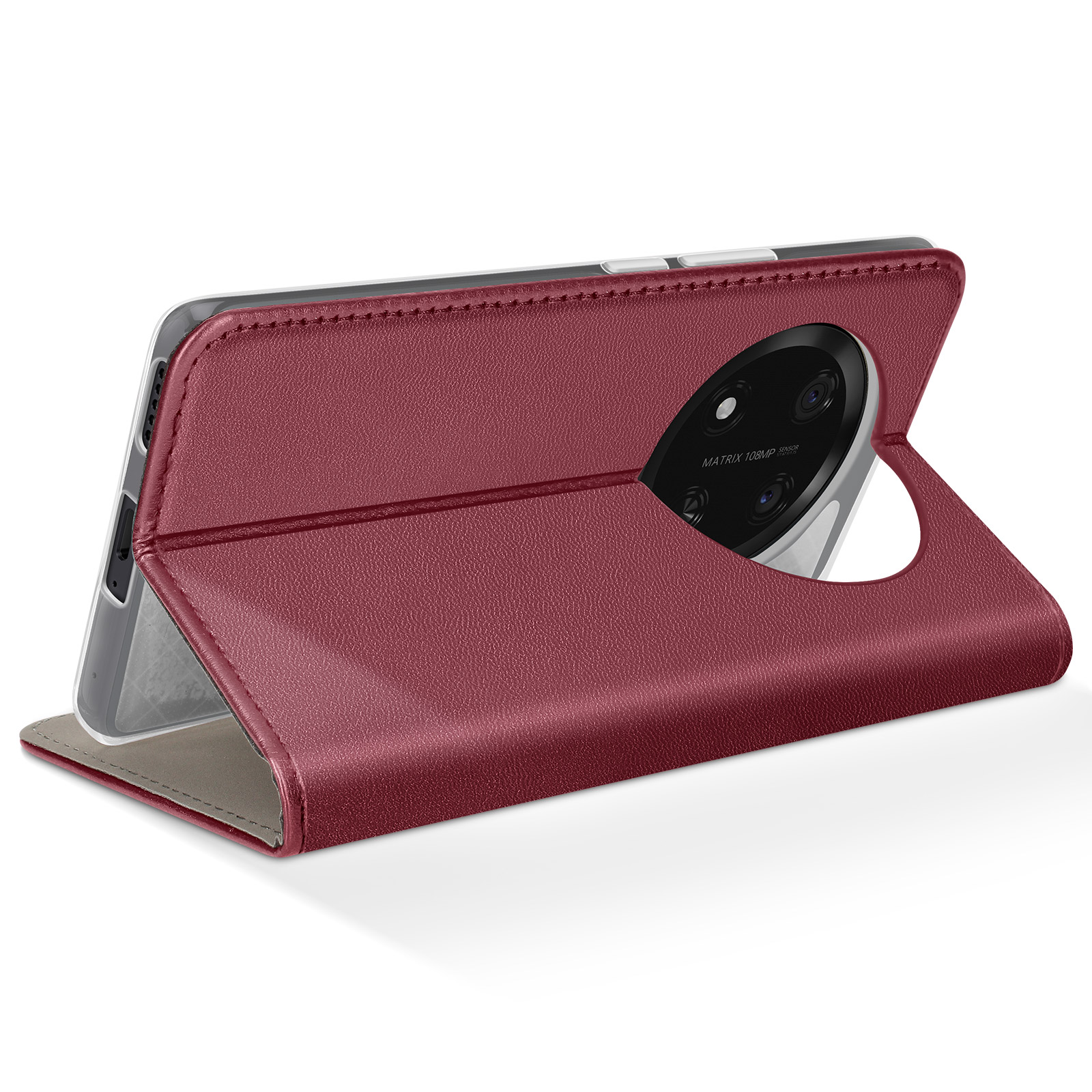 Custodia Per Honor X7a In Pelle PU Con Flip Magnet, Portafoglio Con Slot Carte E Supporto, Colore Rosa Oro, Cinturino Incluso - 6