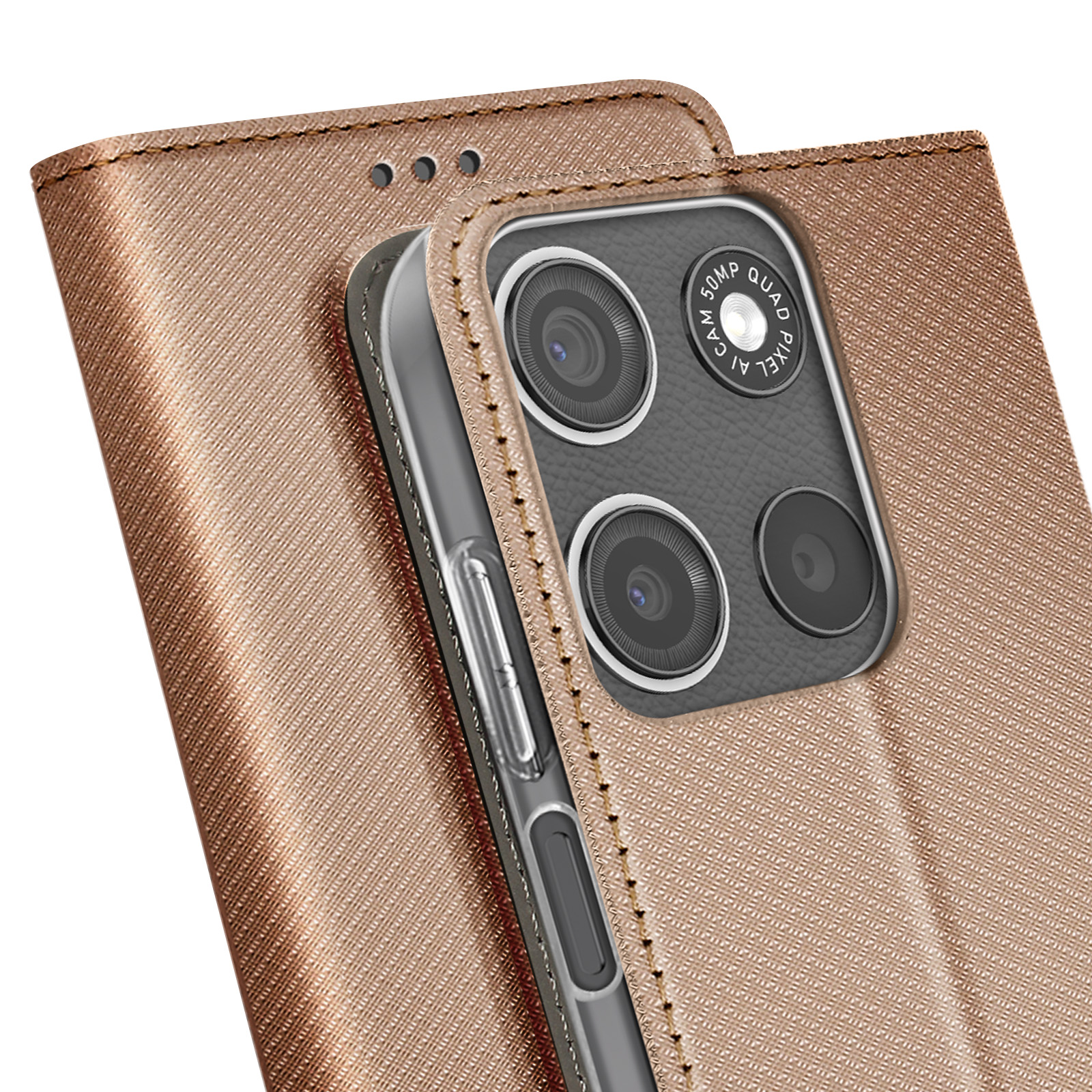 For Motorola Moto G15 Power 4G / Motorola Moto G15 4G Phone Cases Mandala Flower Leather Wallet Mobile Cover With Strap - Black - View #9