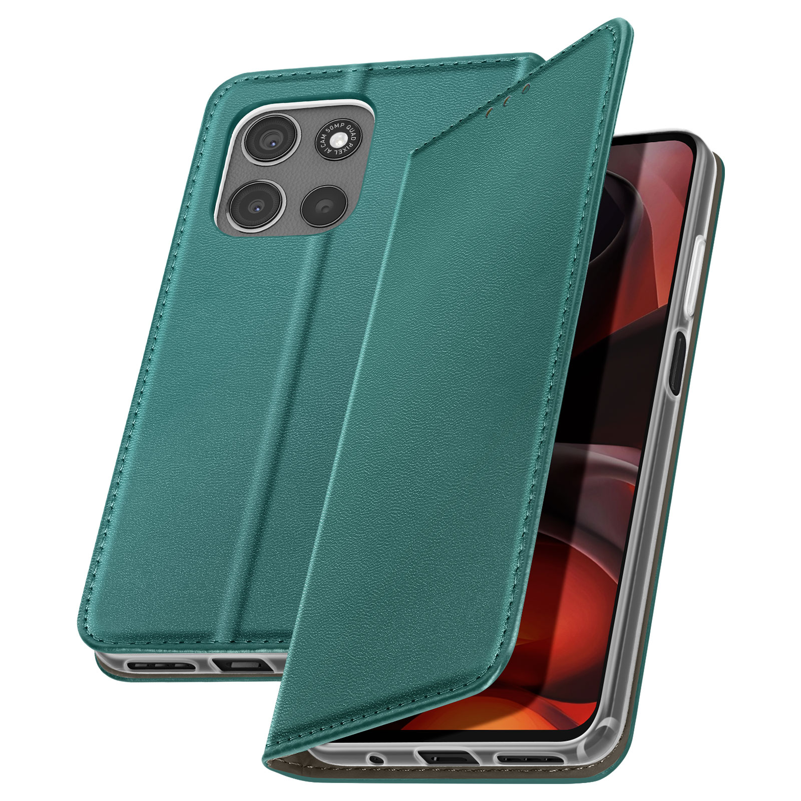 Étui Porte Monnaie Livre Pour MOTOROLA MOTO E7 POWER Coque Flip Magnetica Noire