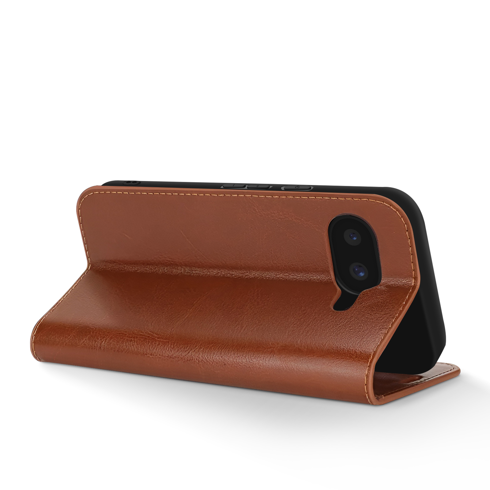 Coque Portefeuille Pour Gigaset GS290 - Cuir Synthétique Brun Avec 3 Emplacements Cartes