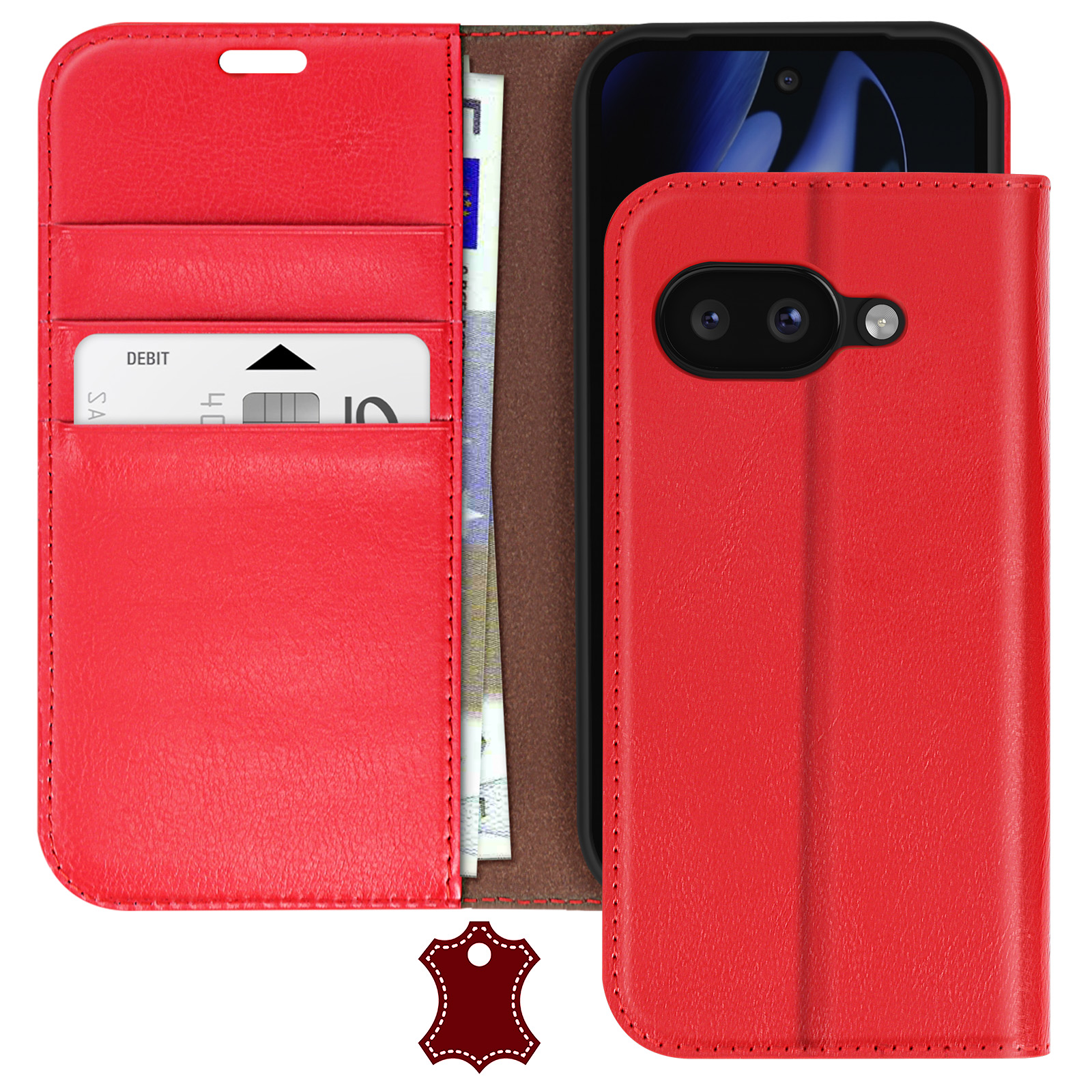 Housse Portefeuille Google Pixel 9 Pro XL - Série Chesterfield Bleu Nuit - Français