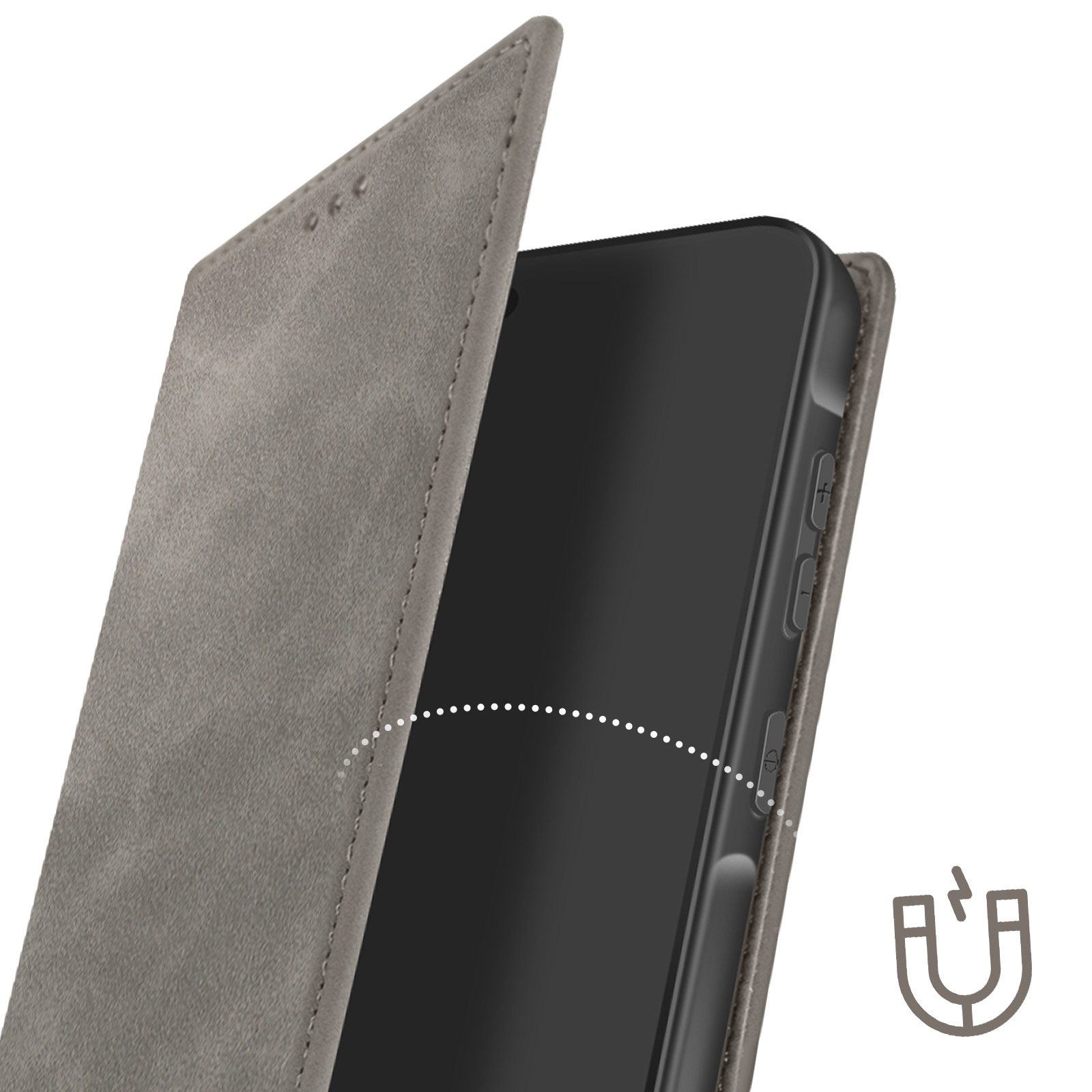 Cover LG Q6 A Portafoglio Flip In Ecopelle – Con Supporto E Slot Per Carte, Chiusura Magnetica - 3