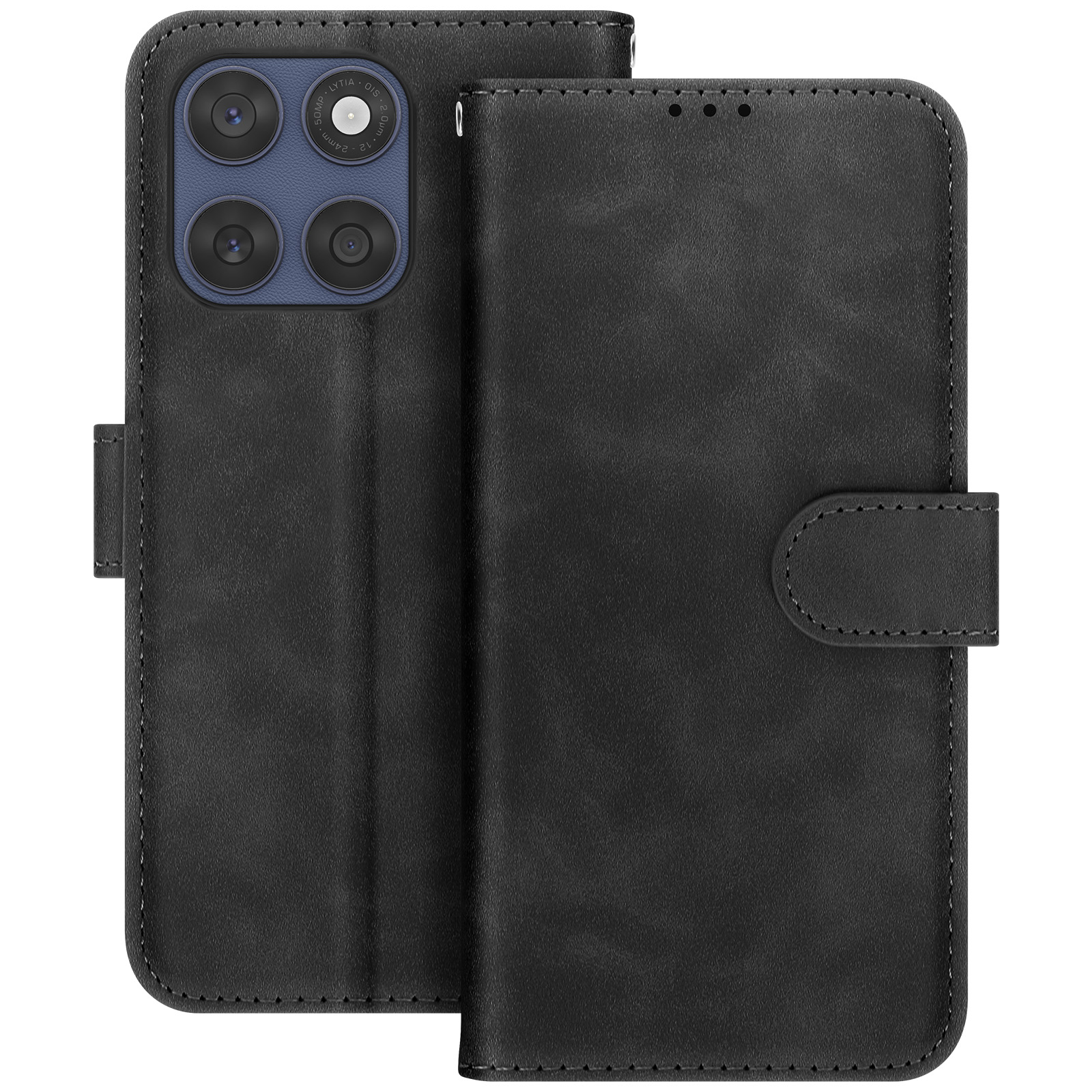 Custodia Portafoglio Per Motorola Edge 60 – Con Blocco RFID, Chiusura Lampo, Cinturino Da Polso E Supporto Per Film, Colore Rosa, Ricarica Wireless Compatibile