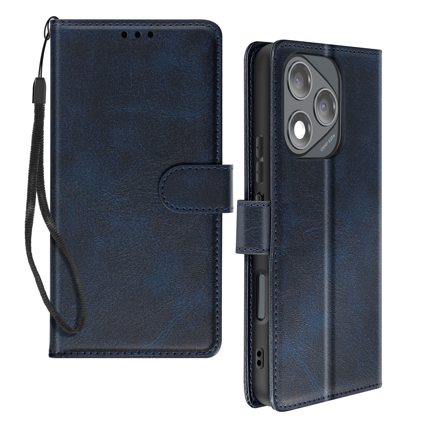 Cover Compatibile con Honor Magic 8 Lite 5G, Custodia Trasparente Silicone con Anello Ruotabile Cavalletto Quattro Angoli Anti-Caduta Crystal Clear Case - Anello Nero