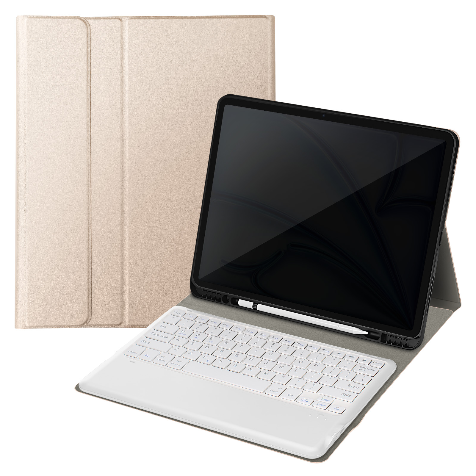 Custodia tastiera A12B QWERTY Bluetooth per iPad Air 13 / Pro 12.9'' - Rosa gold - Italiano