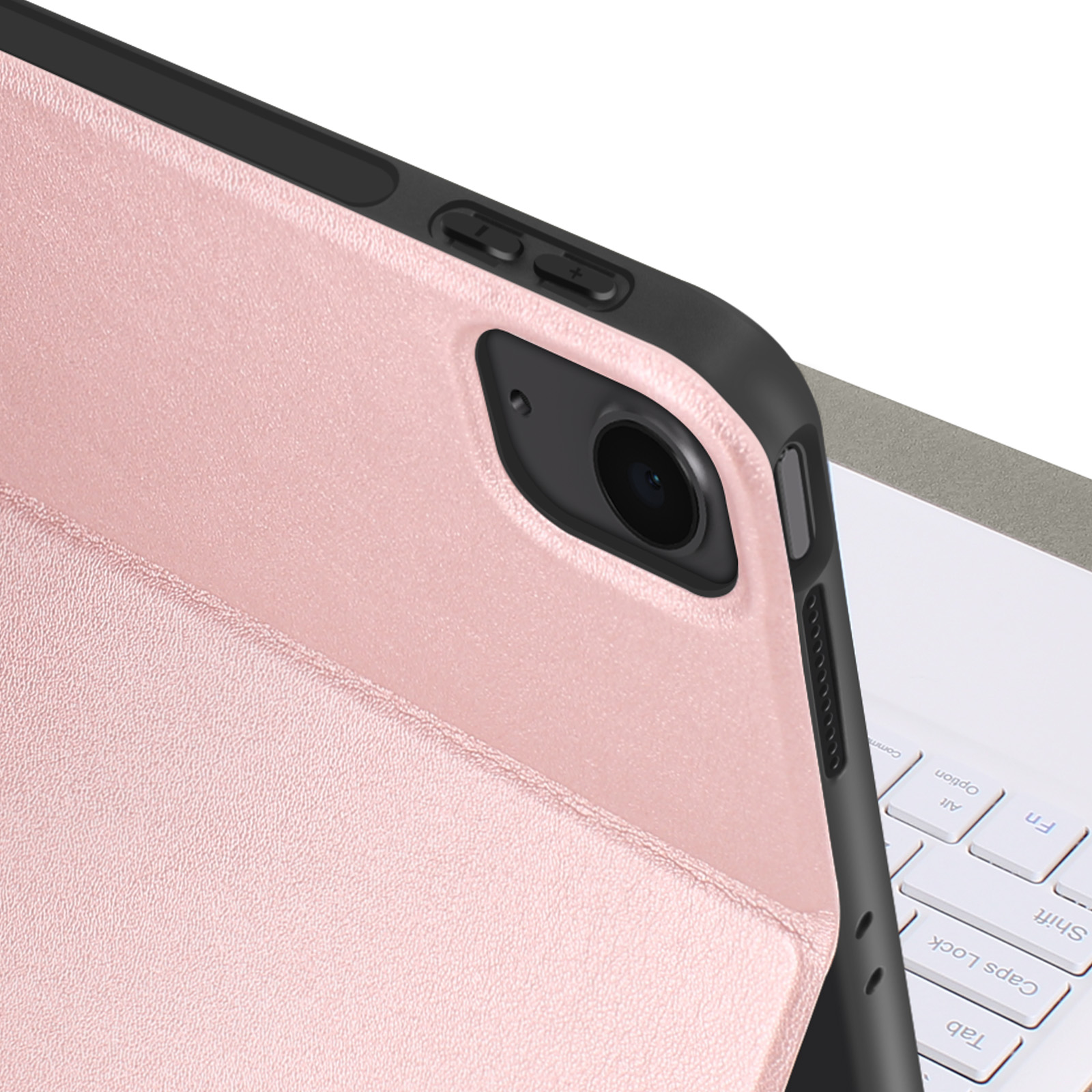 GUPENAA Custodia con Tastiera per iPad Air 13 Pollici (M2) 2024 (A2898, A2899, A2900) con Touchpad, Portamatite Incorporato, Tastiera Bluetooth Wireless Rimovibile Magnetica con Mouse,Rosa