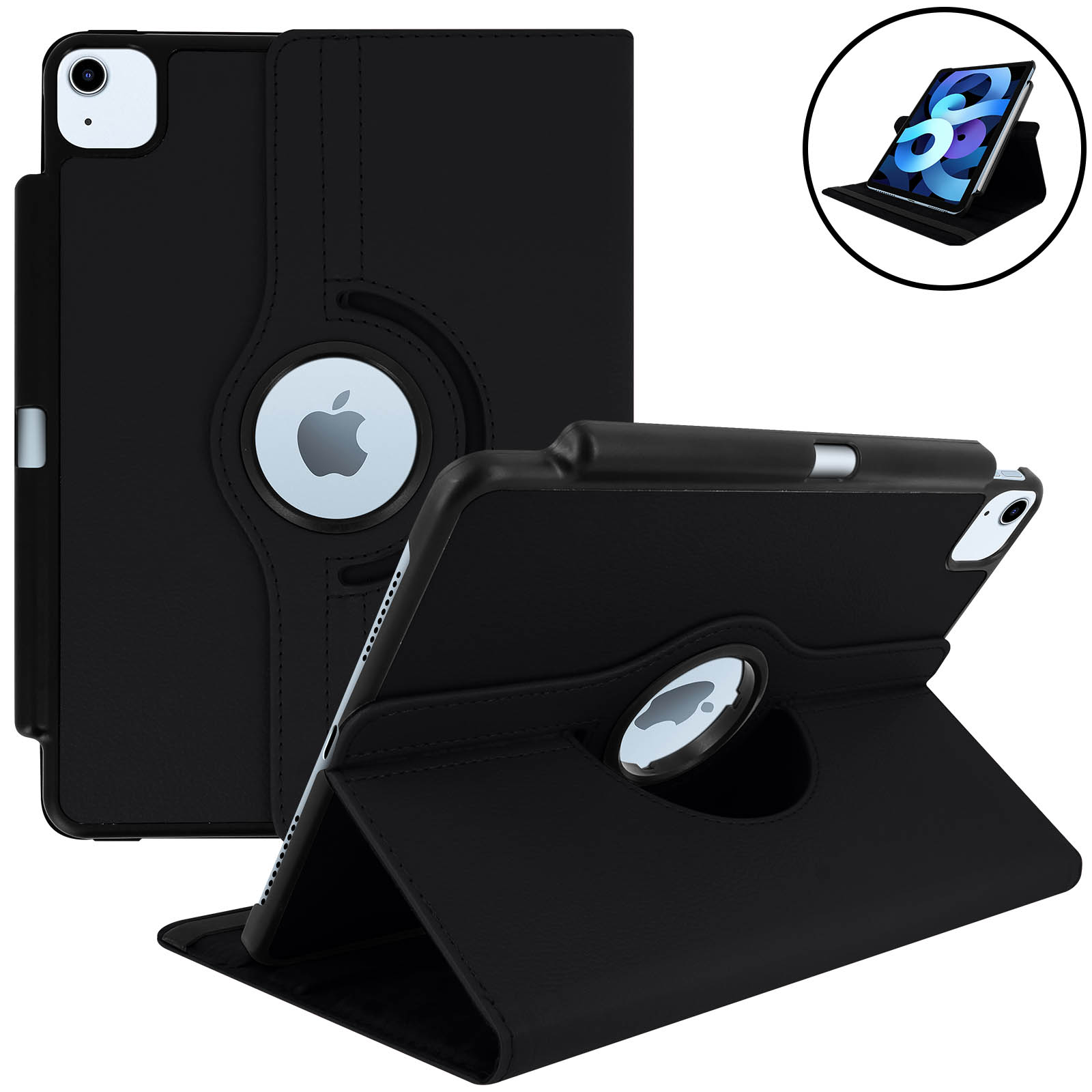 Custodia In Pelle Di Agnello Lavata Per IPad 2, 3 E 4 &ndash; Smart Cover Di Lusso &ndash; Vera Pelle Nera, UK
