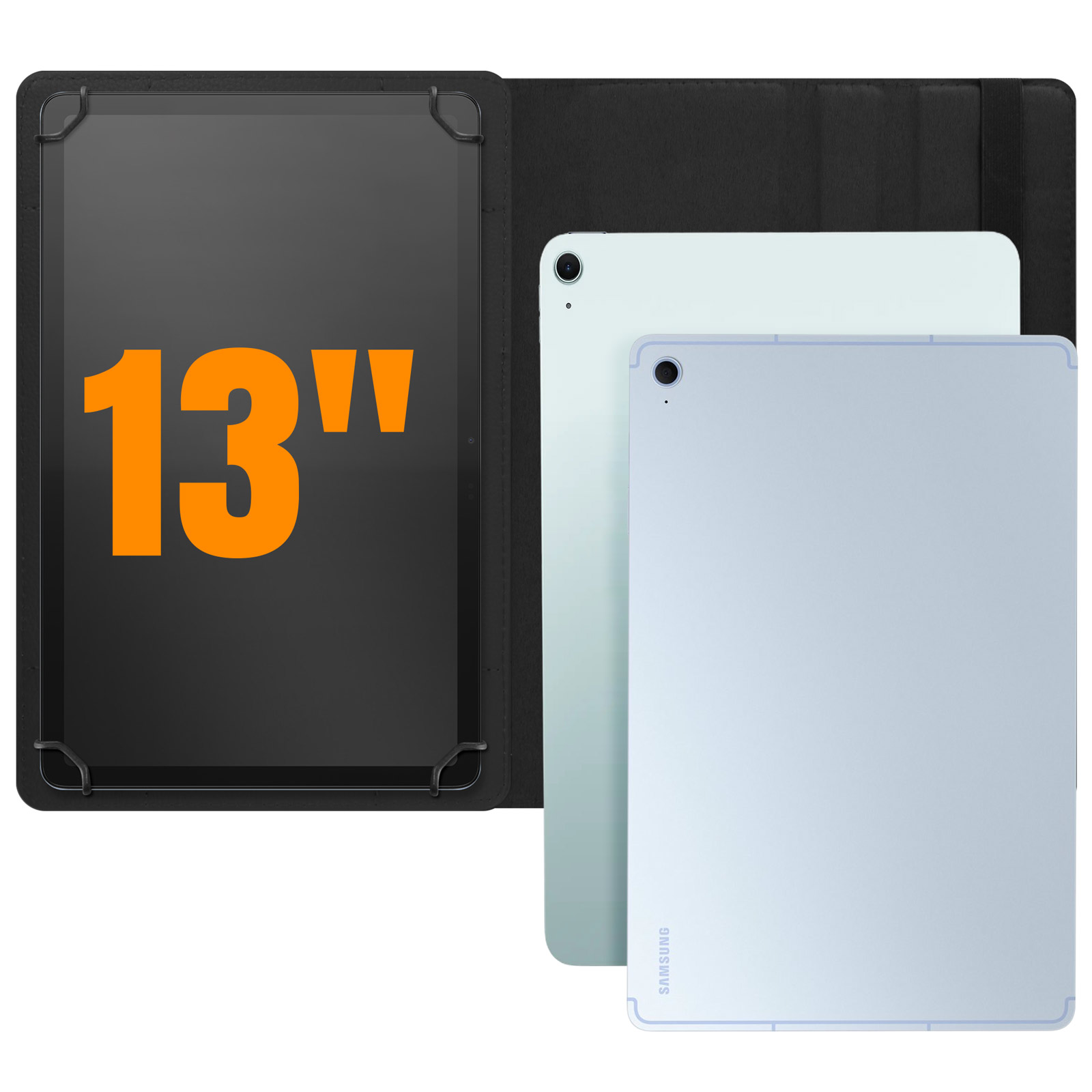 Custodia In Silicone Morbido Per Tablet Whitedeer G13, Con Supporto Regolabile Multi-Angolo, Antiurto E Antigraffio, Copertura Totale Con Accesso A Porte, Colore Nero - 2