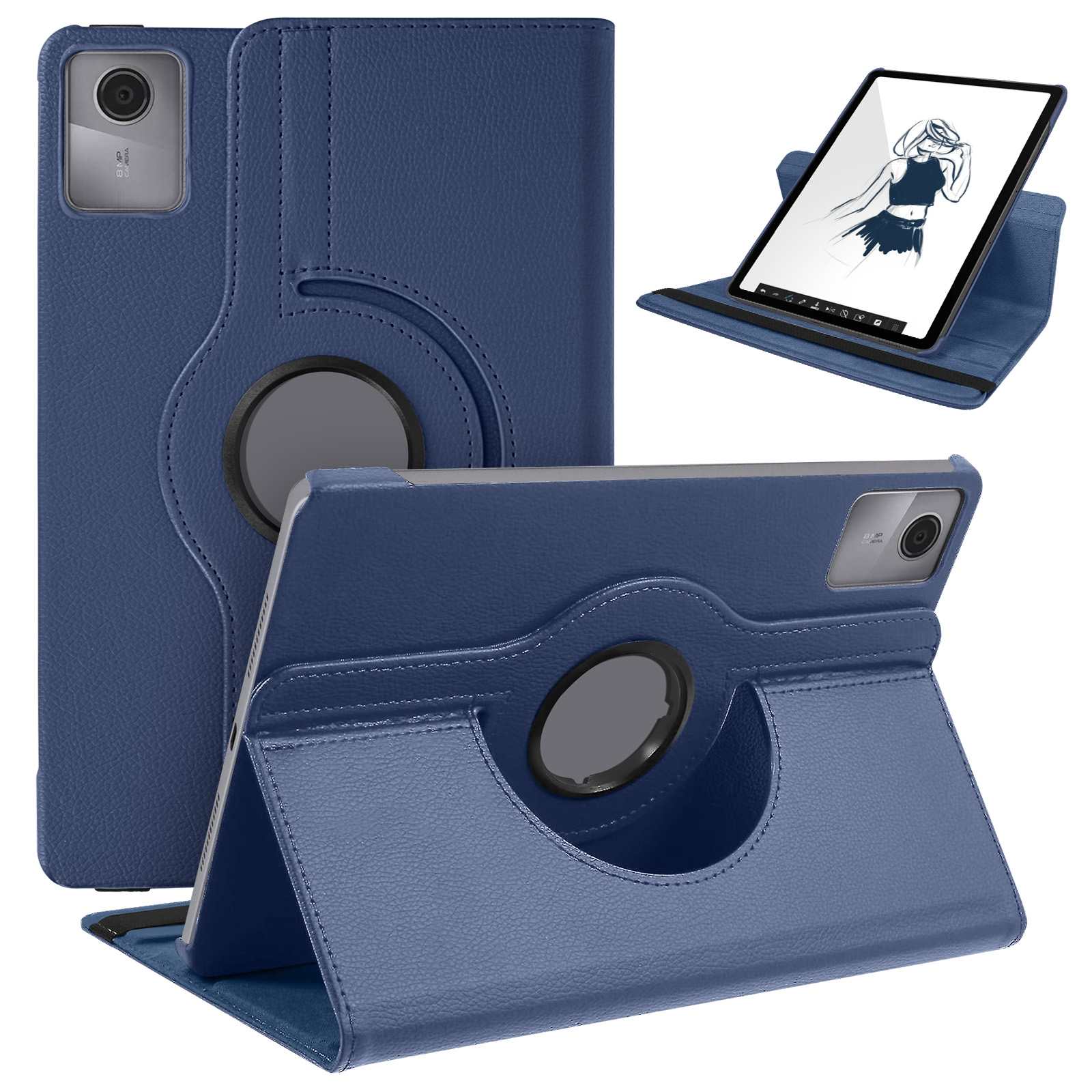 Custodia In Pelle Per Lenovo Tab M10 (TB-X605/X505) - Cover Sottile Con Supporto Regolabile, Stilo Incluso, Motivo Via Lattea
