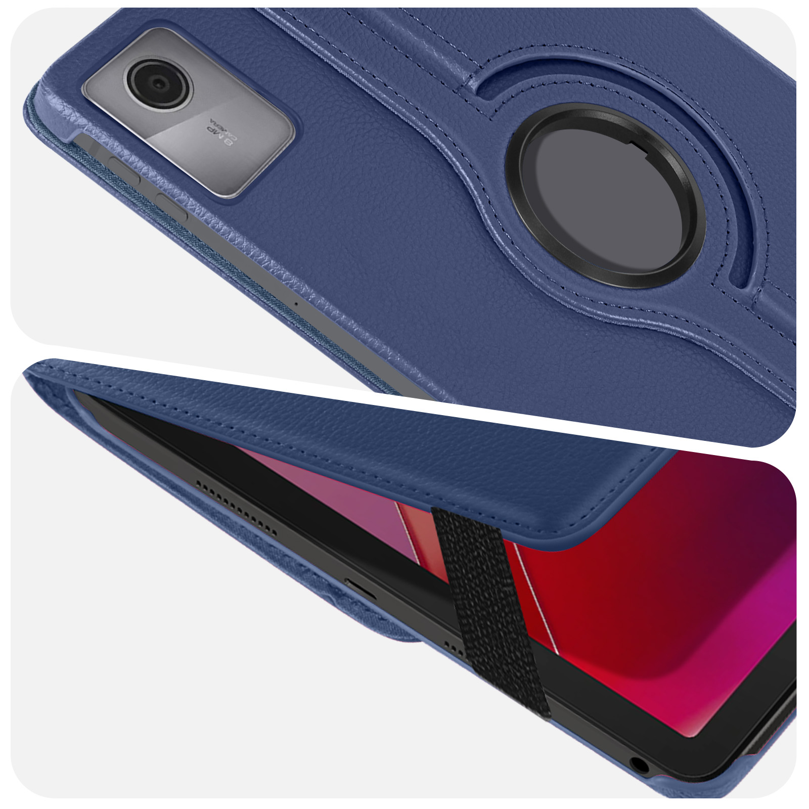 Custodia A Portafoglio Con Supporto Per Lenovo K5 Pro - Pelle PU E TPU Con Slot Per Schede E Chiusura Magnetica - 3