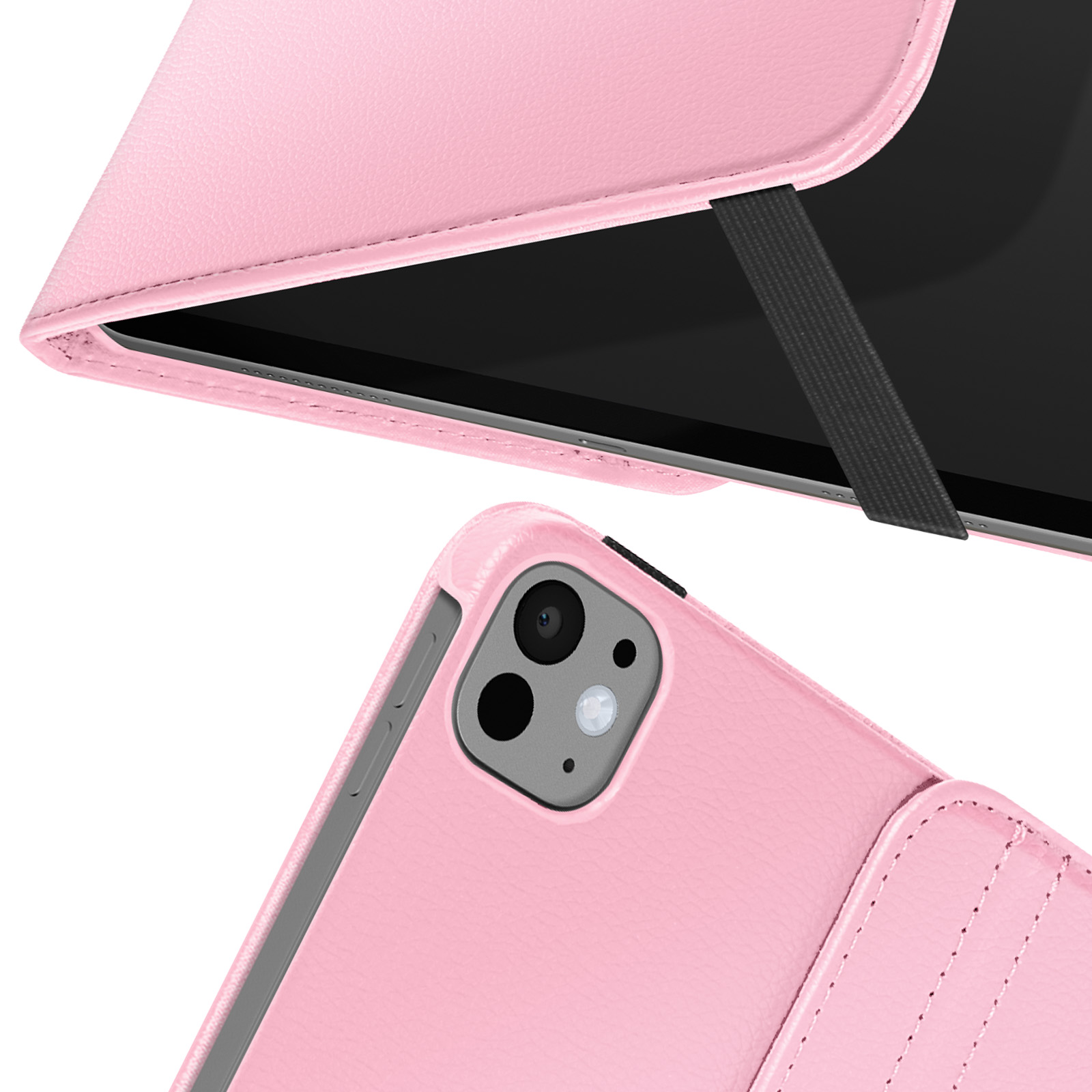 Custodia per iPad Pro 11 pollici M4 (2024), custodia pieghevole in pelle PU leggera e sottile per iPad Pro 11 pollici custodia M4 (2024), rose viola