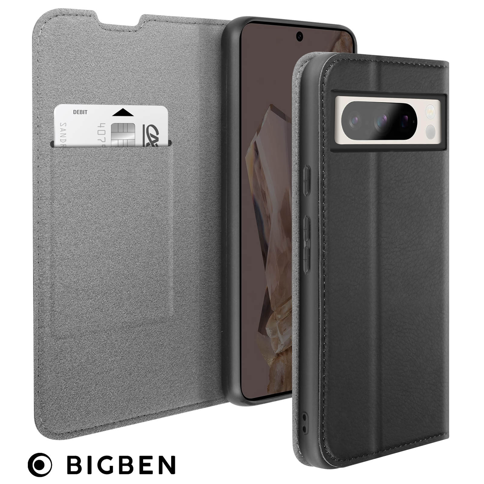 UCOLOR Brieftaschen-Hülle Für Google Pixel 8 Pro | Mit 3 Kartenfächern & RFID-Schutz | PU-Leder, Standfunktion | Design 'Wüstenblumen'