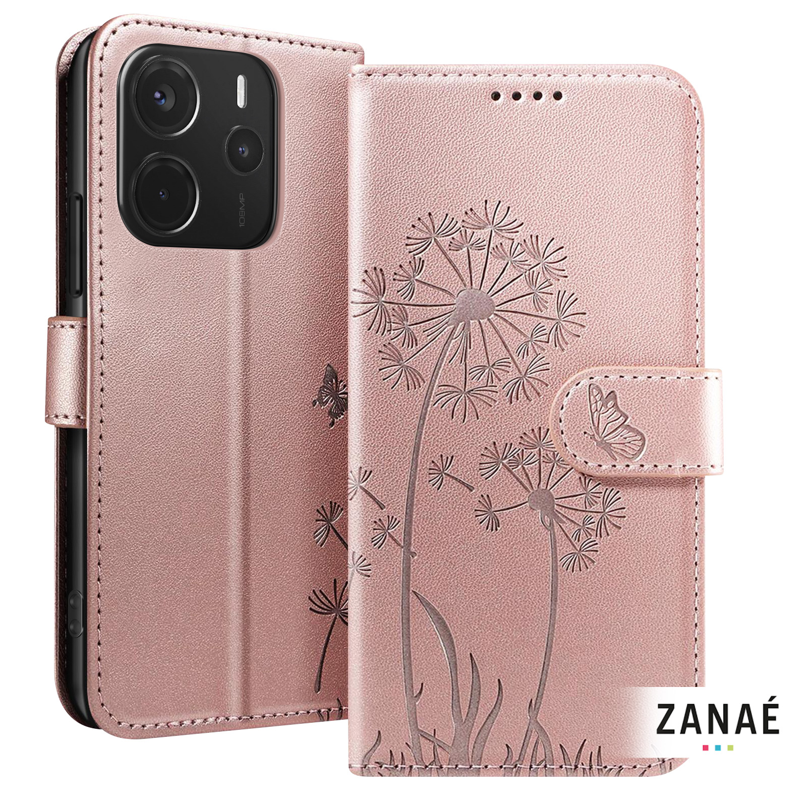 KIOTROUO Cover per Xiaomi Redmi Note 14 5G Custodia Portafoglio, Flip Libro [Slot Schede] Premium Pelle PU Wallet Case con Porta Carte Slot, Magnetica, Funzione, Cover Protettiva Antiurto, Marrone