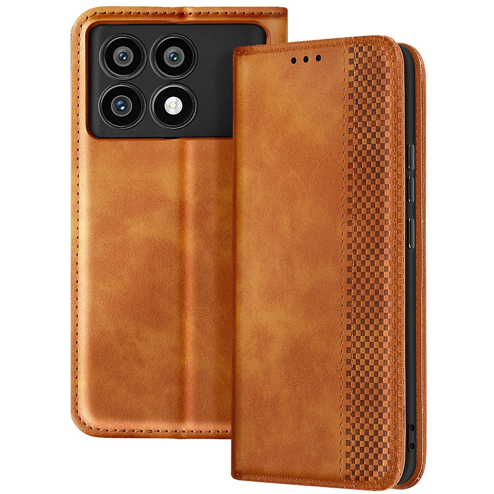 BaiFu Custodia Portafoglio per Xiaomi Poco X6 PRO, [RFID Blocking] [Cinturino da Polso] [leggio], Chiusura Lampo Cover per Xiaomi Poco X6 PRO-Rosa