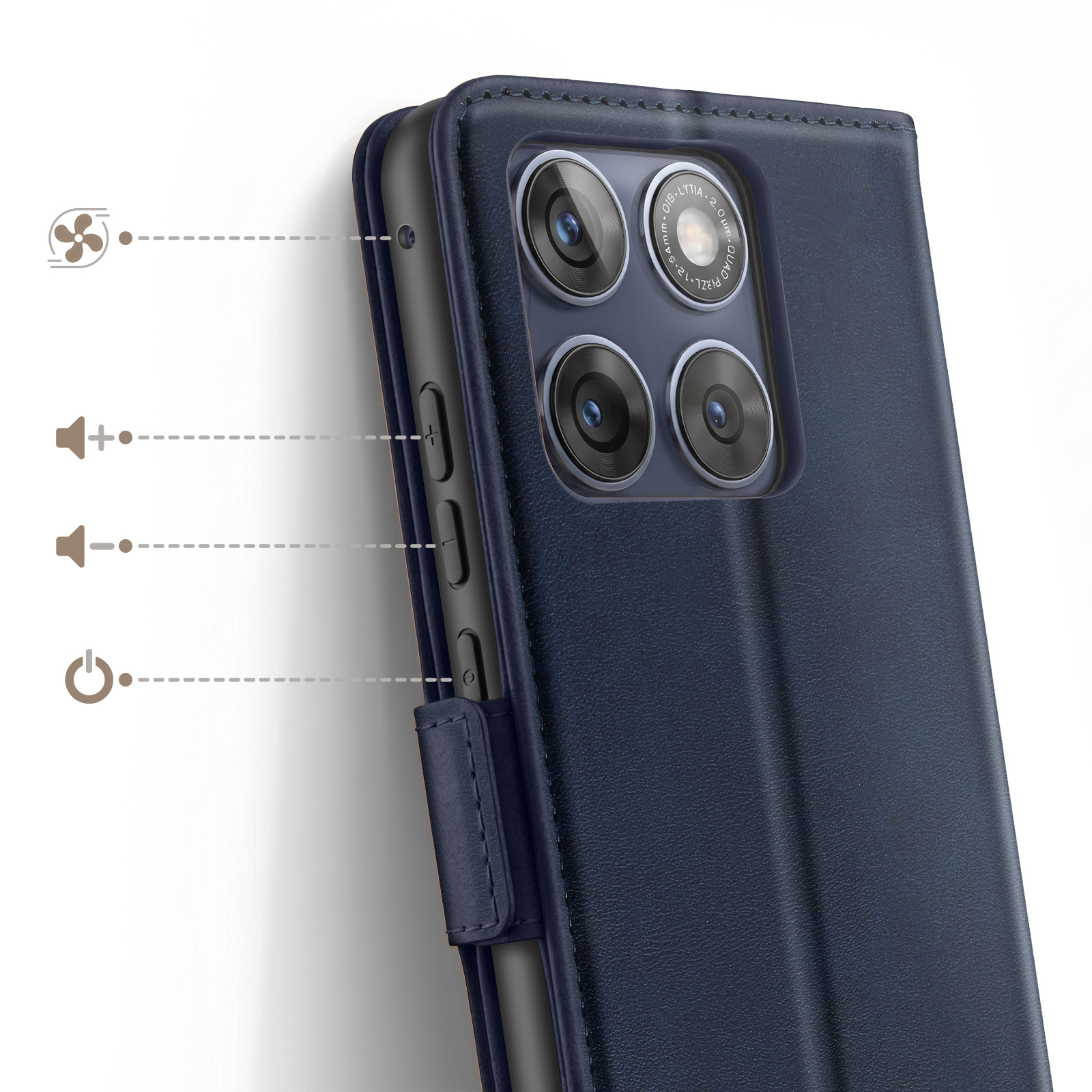 MOJIA Funda Cartera Con Estampado Floral Para Motorola Edge 70 – Cuero PU, 9 Ranuras, Correa Ajustable Y Soporte