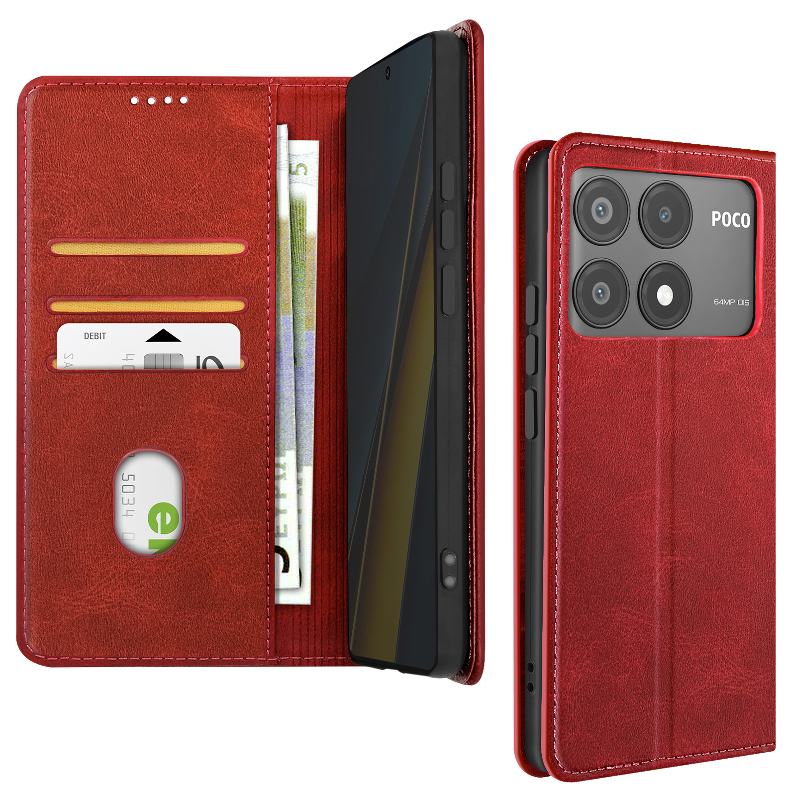 SEAHAI Housse Folio En Cuir Pour Xiaomi POCO F6 Pro 5G Coque