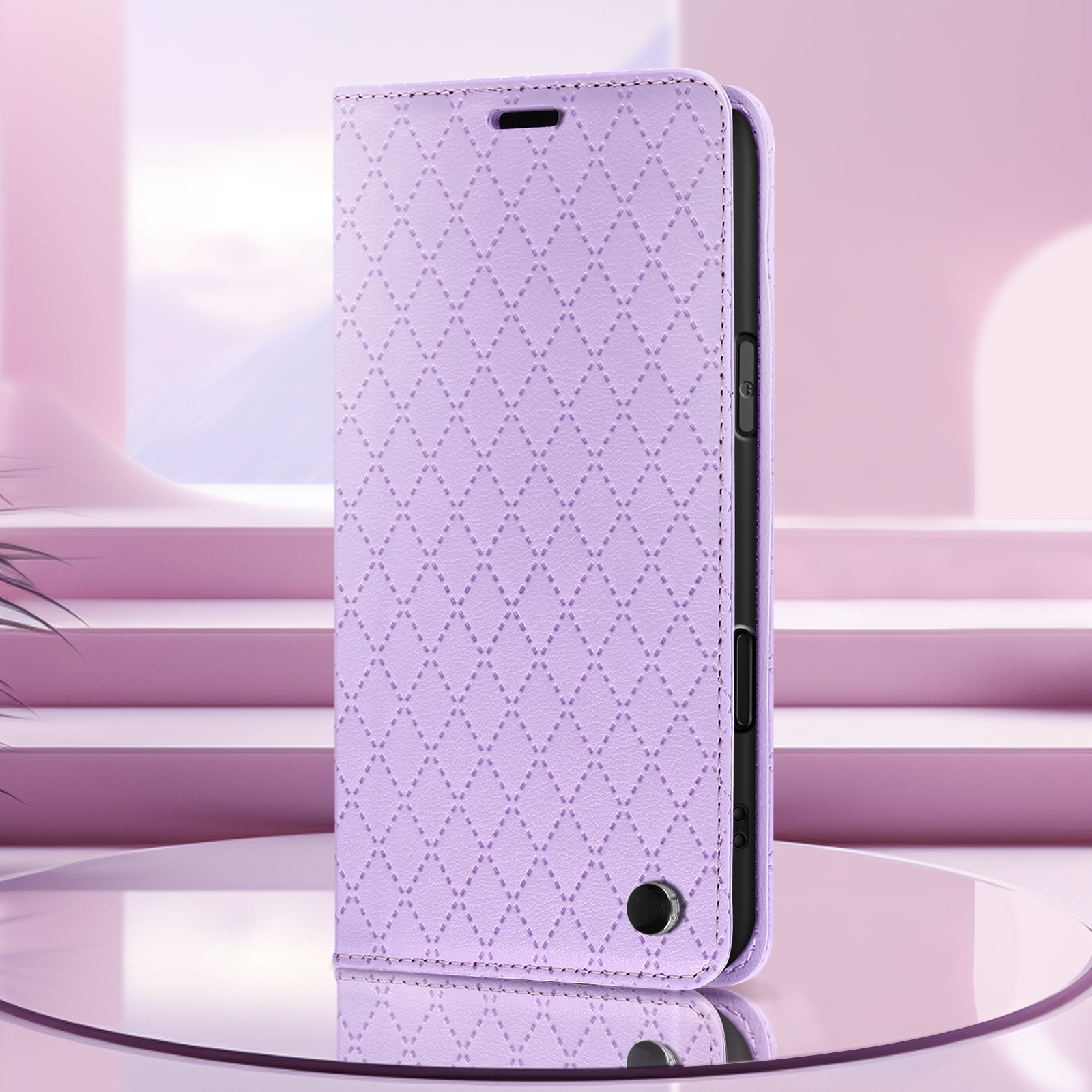 Custodia Per IPhone 16 Pro Max Con Magneti - Effetto Metallico Lucido, Design Onde, Bordo Rialzato Protezione Obiettivo - Ricarica Wireless - 4