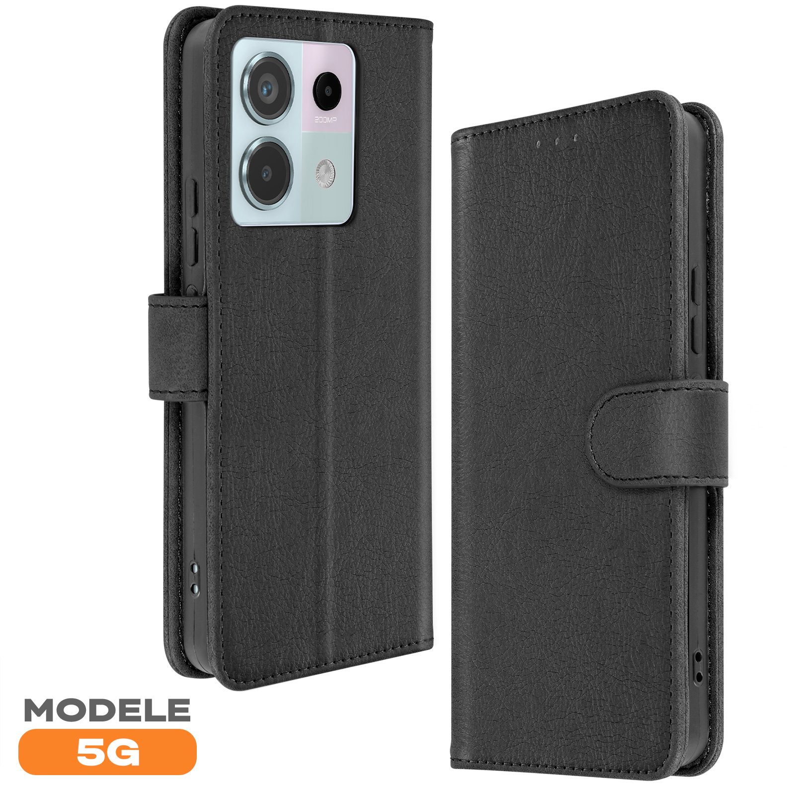 GOKEN Cover Per Xiaomi Redmi Note 13 Pro Plus 5G - Custodia Armor Doppio Strato Con Anello Rotante 360° E Protezione Lente Scorrevole - Nero - 2