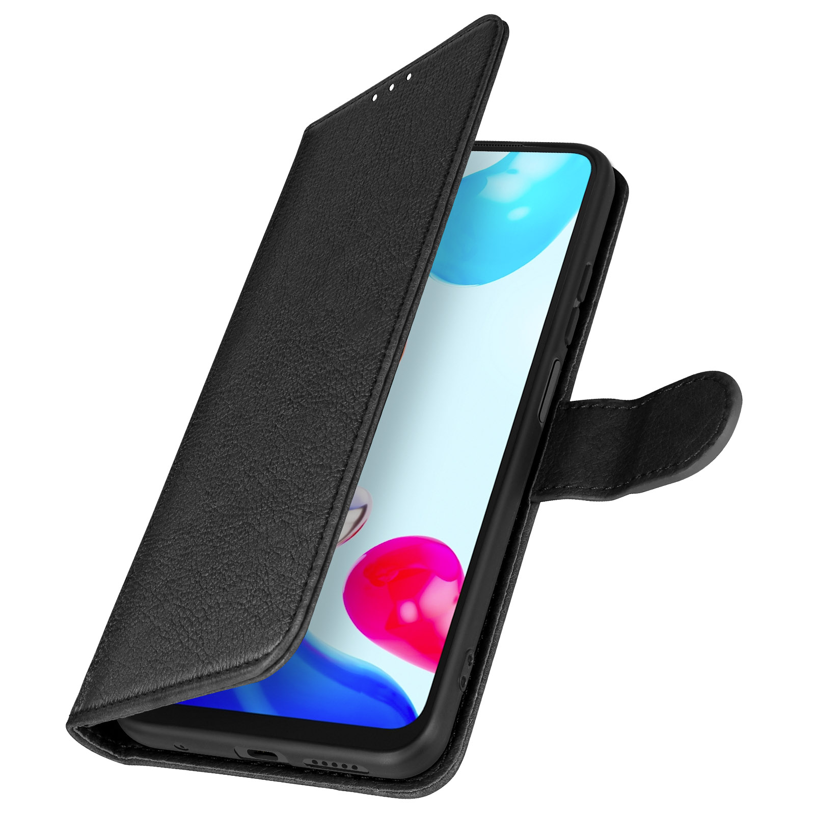 Coque Portefeuille Xiaomi Redmi Note 11 Pro 5G - Cuir Noir, Porte-cartes - Neuf