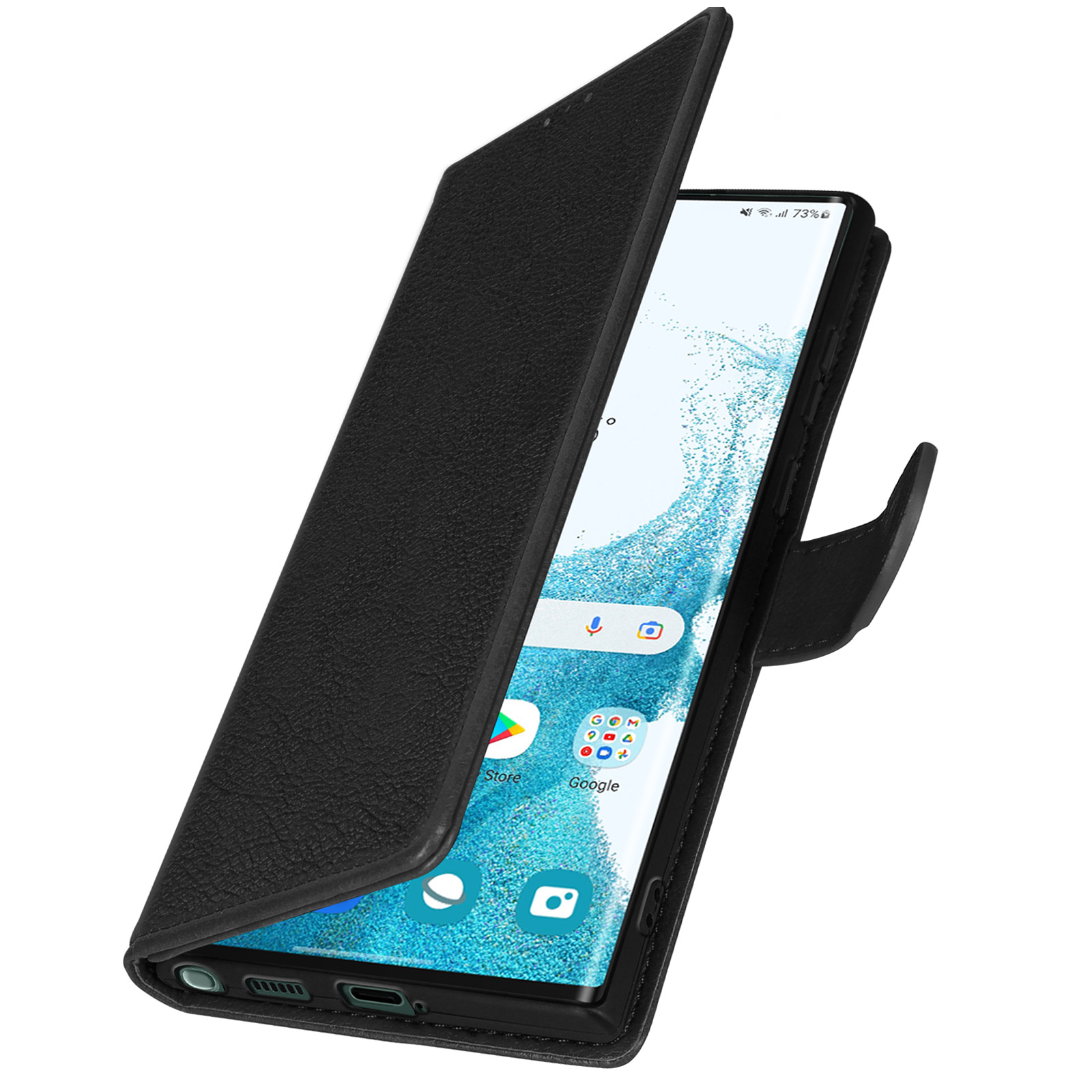 Klapphlle fr Samsung Galaxy S22 Ultra, Tasche Handyhlle mit  Kartenfchern  Schwarz - German