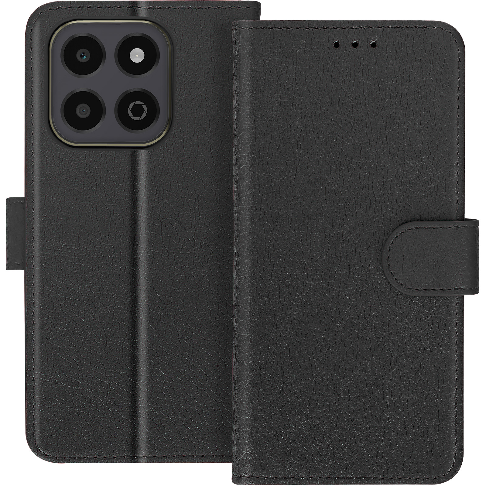 For Honor X6c 4G Leather Phone Case Foldable Stand Wallet Flip Cover With Strap - Blue - View #12