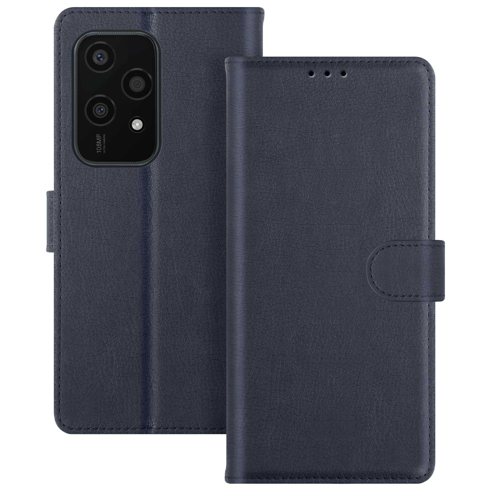 XINYEXIN Custodia per Honor 200 Lite, Cover a Libro in Pelle PU con Blocco RFID, Slot per Carte, Supporto, Protezione Completa Antiurto - Nero
