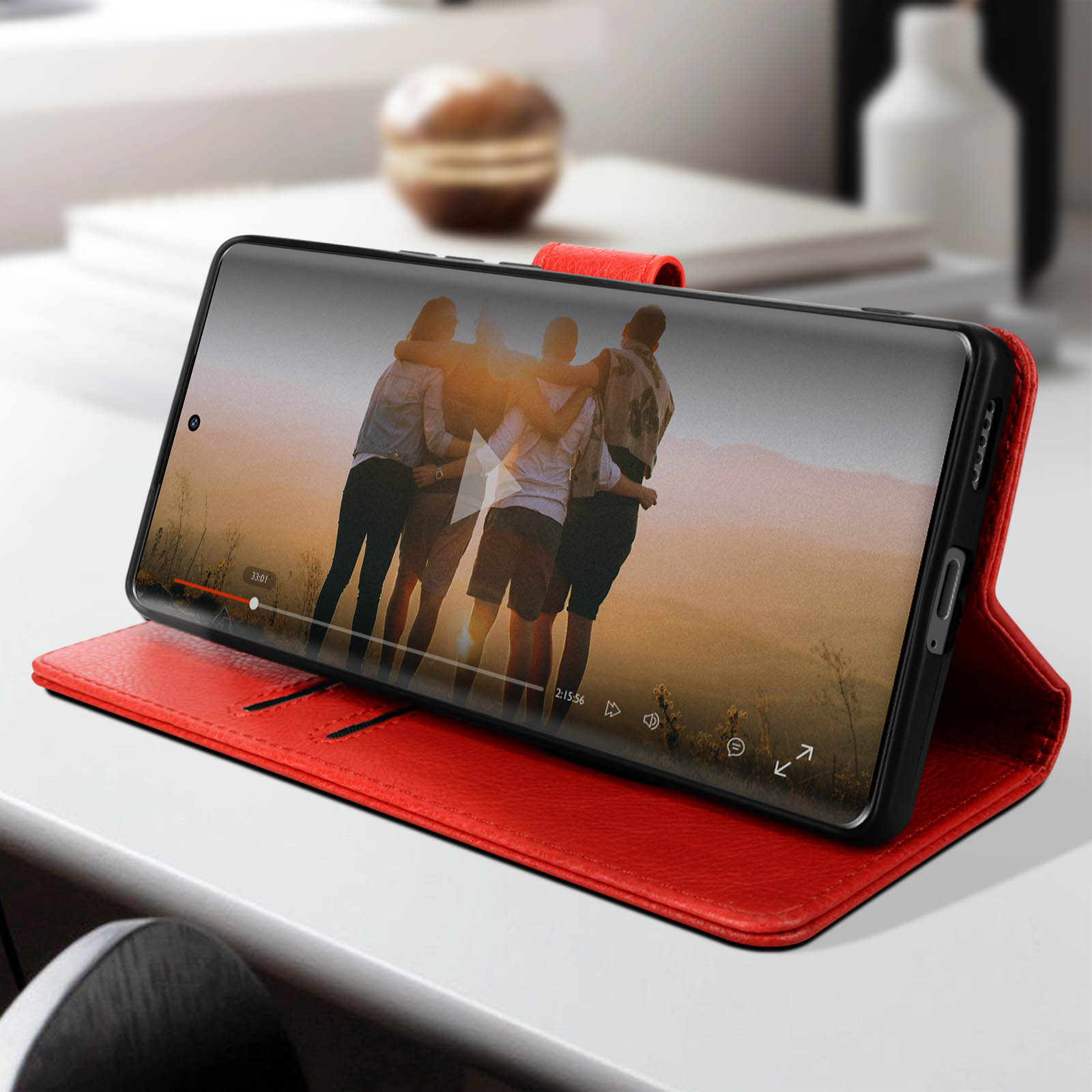 SEAHAI Cover per Honor Magic 5 Lite 5G, Custodia Pelle Flip Portafoglio con Kickstand/Slot per Schede/Protezione RFID, Premium PU/TPU Antiurto Magnetica Libro Case - Porpora