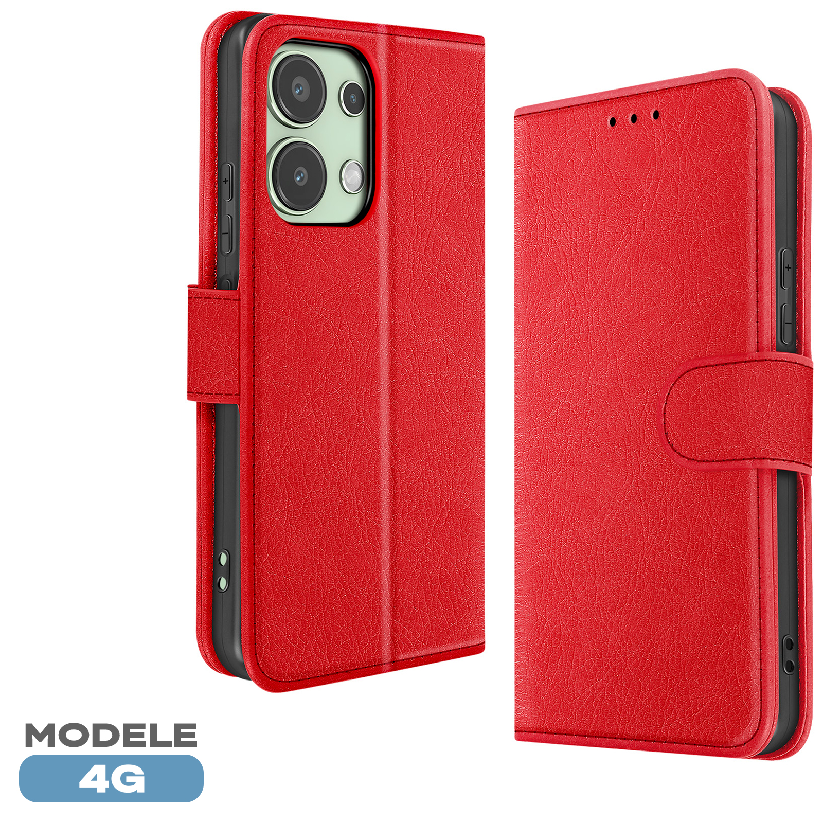 Funda Con Cartera Para Xiaomi Redmi Note 13 - Negra, Estilo Vintage, Con Compartimentos Para Tarjetas/dinero, Cierre Magnético Y Función Atril