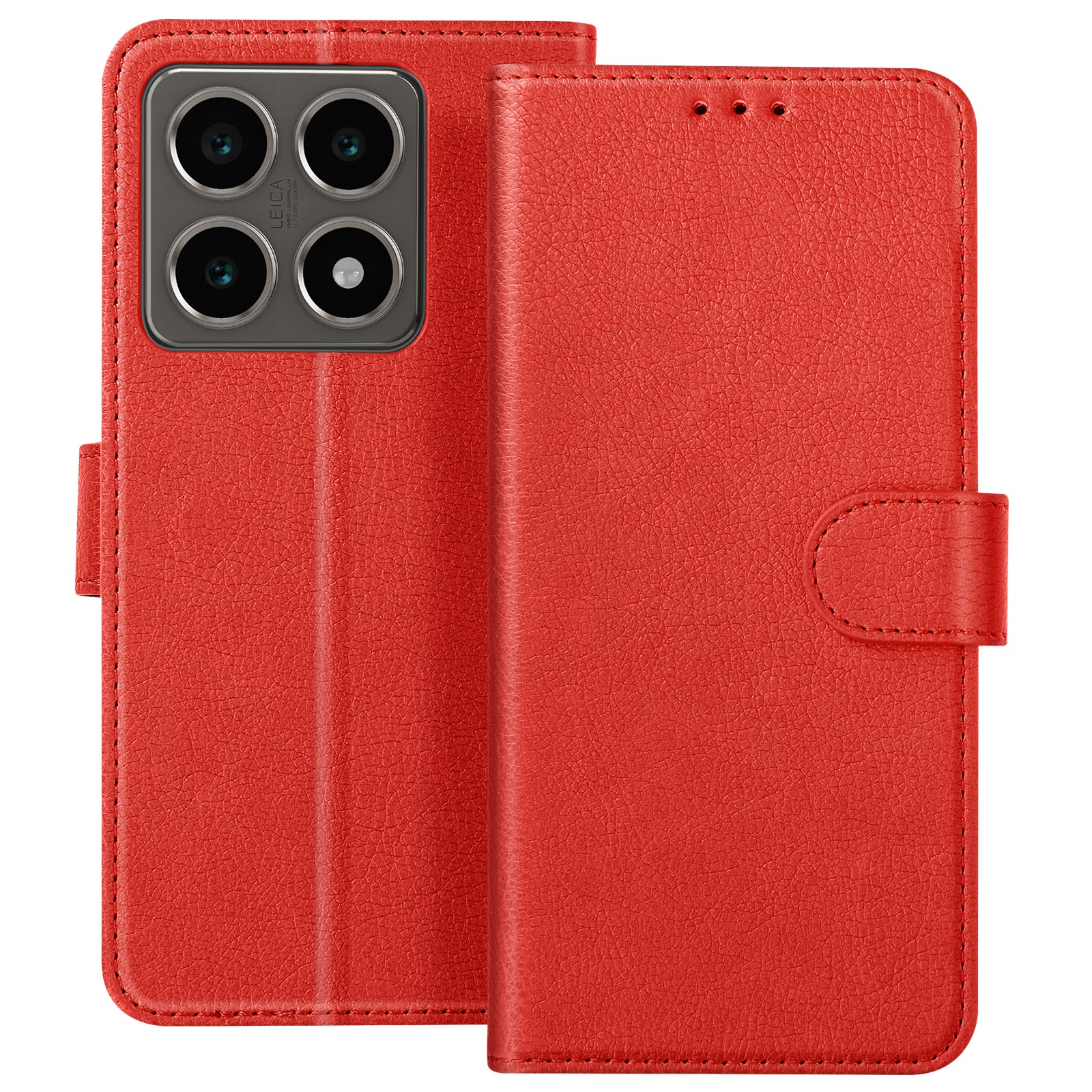 Custodia In Pelle Per Xiaomi 14T Pro – Portafoglio Con Slot Per Schede, Morbida Silicone, Blu, Con Cinturino - 3