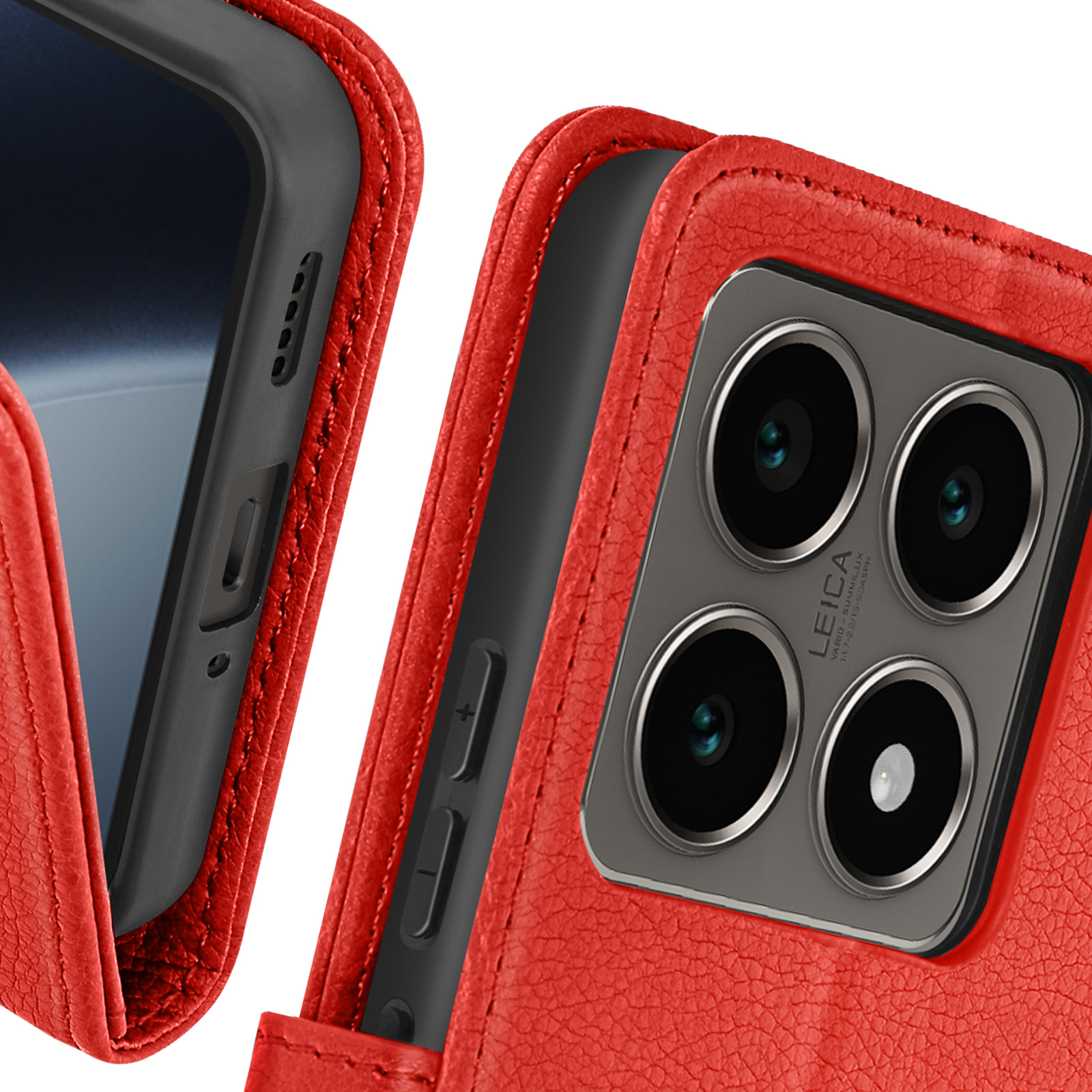 Étui Portefeuille Avizar Pour Xiaomi 14T Pro - Similicuir Marron Foncé - Avec Support Vidéo