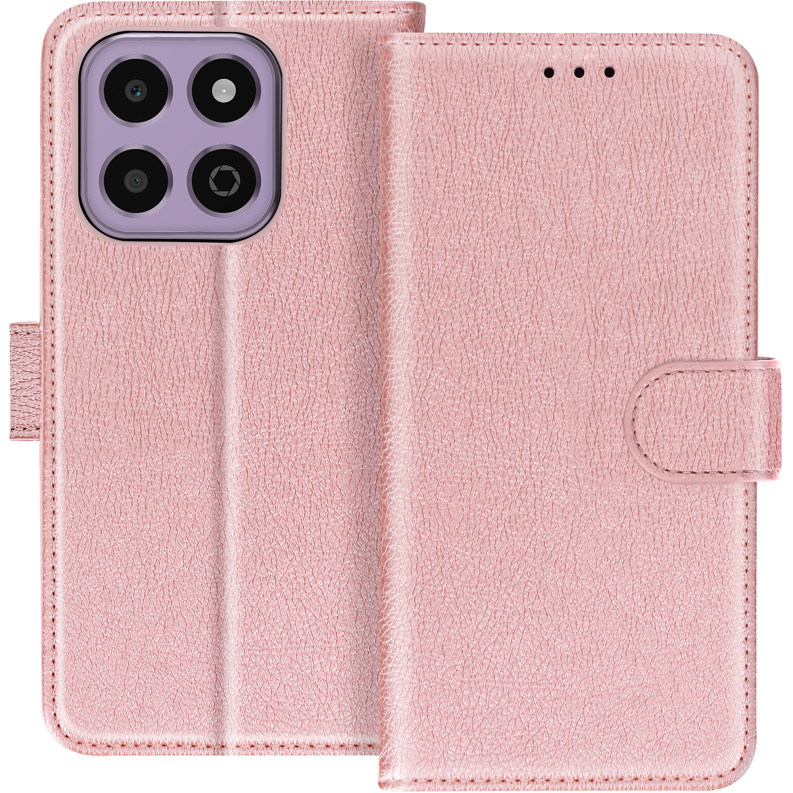 Coque Souple Paillettes Pour Honor X6B | Avec Miroir Et Support Intégré, Dragonne Perles | Couleur Violet | Protection Anti-chute