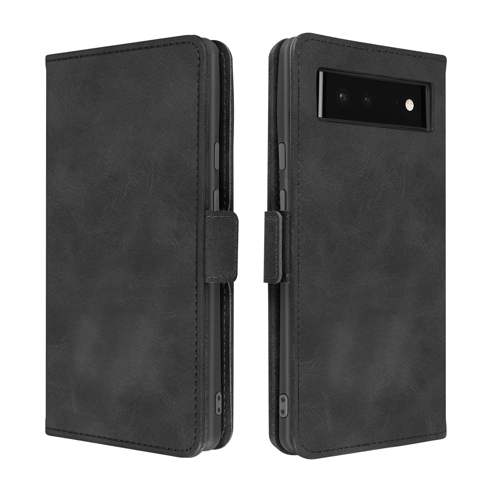 Custodia Protettiva Per Google Pixel 6 – Cover Antiurto 360° In TPU E Fibra Di Carbonio, Antiscivolo E Sottile (Nero)