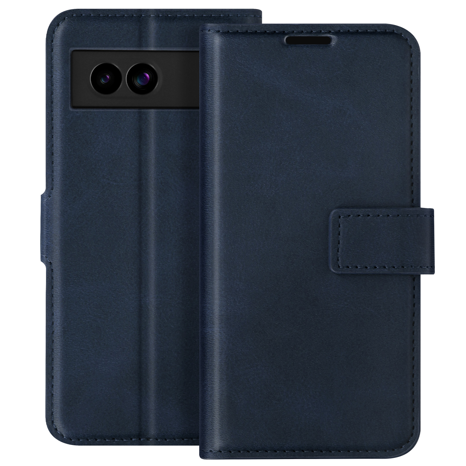 Cover Magnetica con Porta Carte per Google Pixel 7 - Fibra di Carbonio