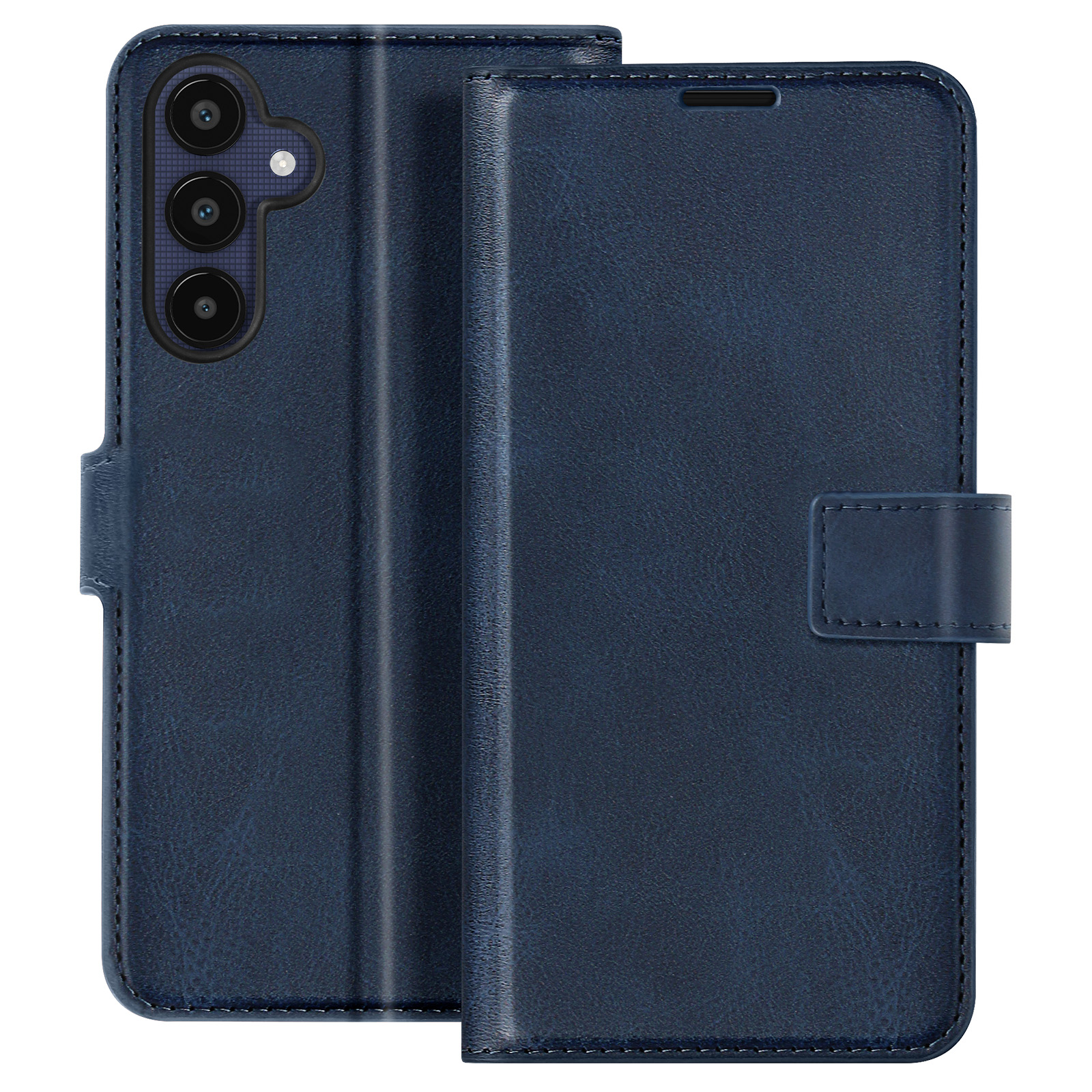 Étui Portefeuille Avizar Pour Samsung Galaxy A25 5G - Support Vidéo - Similicuir Noir - Modèle FOLIO-FANCY-BK-A256F