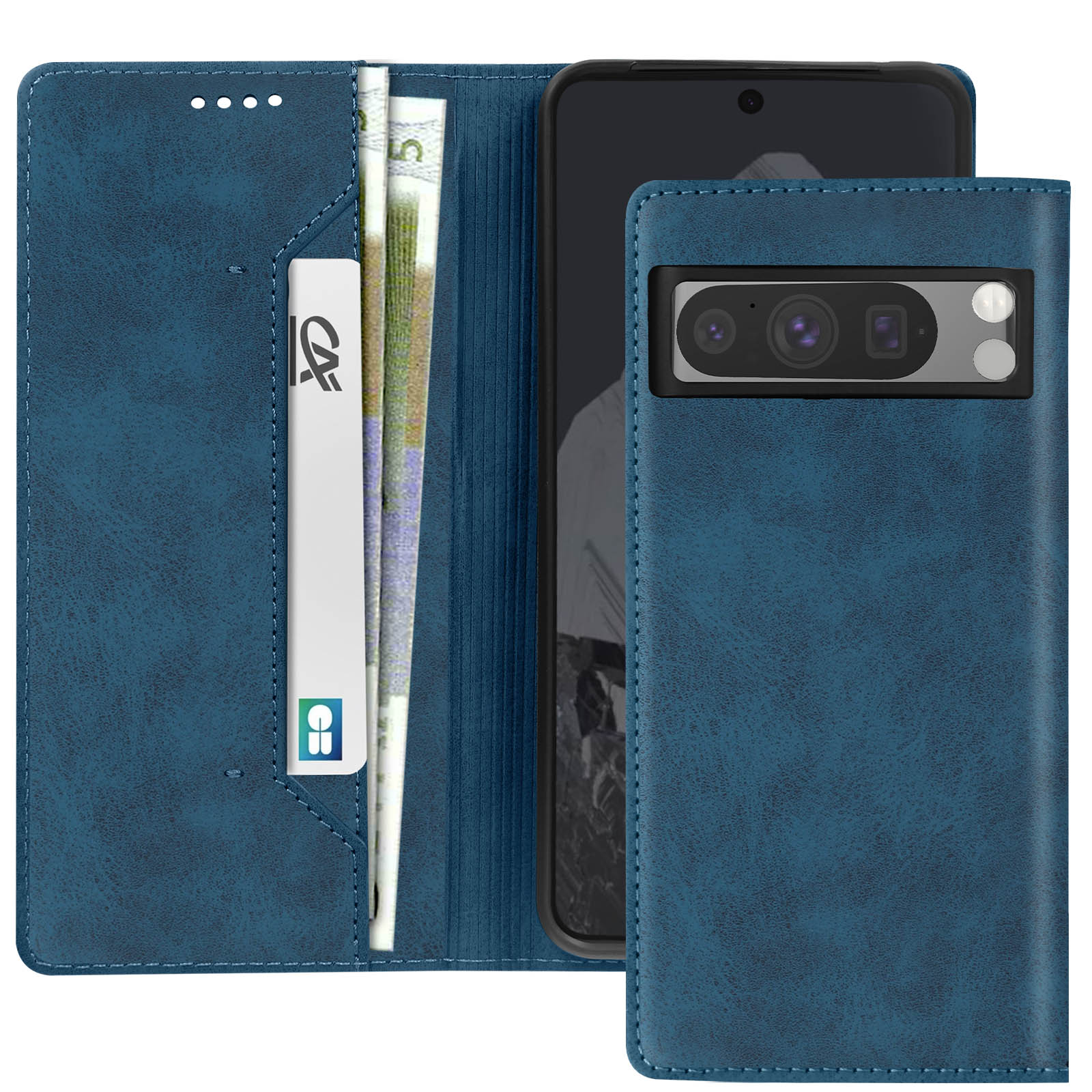 AWEI Leather Folio Cover per Google Pixel 7 PRO, Custodia in Pelle PU