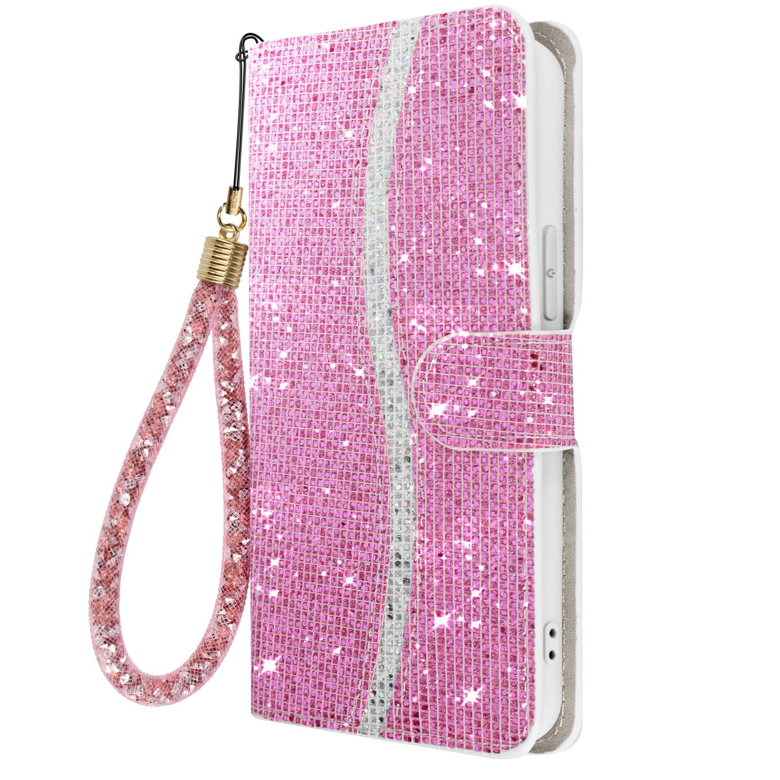 Custodia IPhone 15 Pro Max Mag-Safe Con Brillantini Rosa - Cover Trasparente Glitter - 3