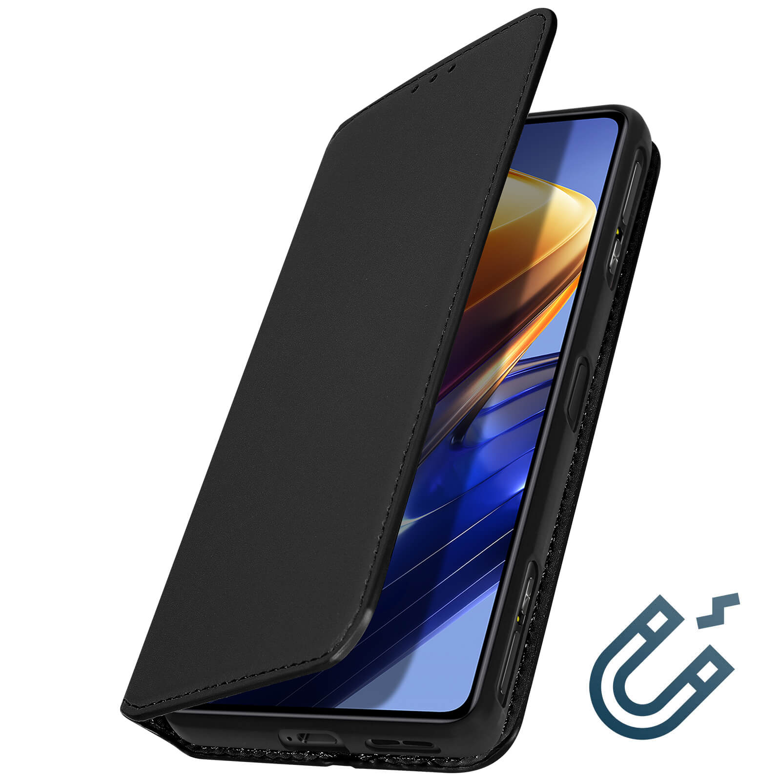 Custodia Per Xiaomi Poco F4 GT: Protettiva, Anello Porta E Supporto, Anticaduta - Nero