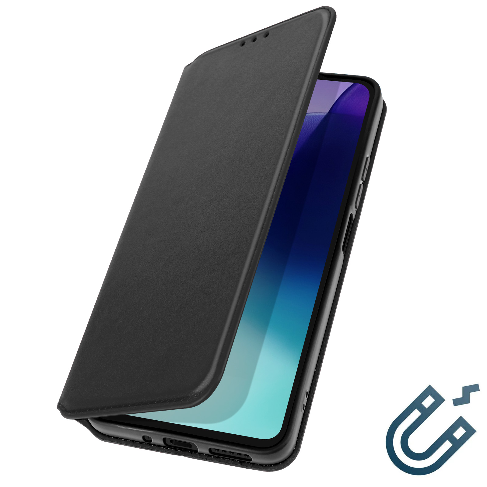 Cover Per Xiaomi Redmi 14C Con Vetro Temperato E Anello Rotante – Custodia Scorrevole Con Protezione Fotocamera Antiurto | Nero, 2 Vetri Inclusi