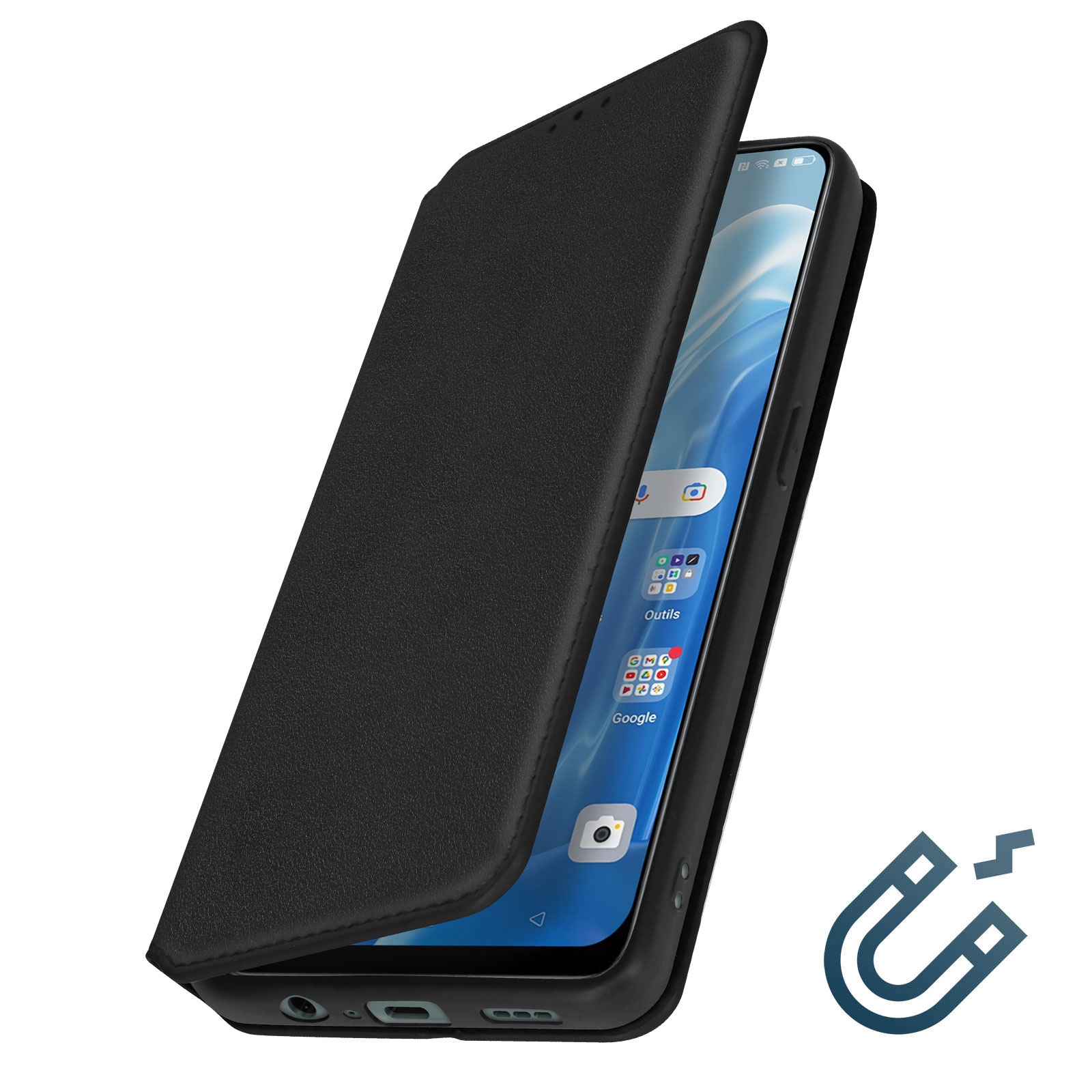 Cover-Discount OPPO Reno8 Lite - Custodia in pelle nera